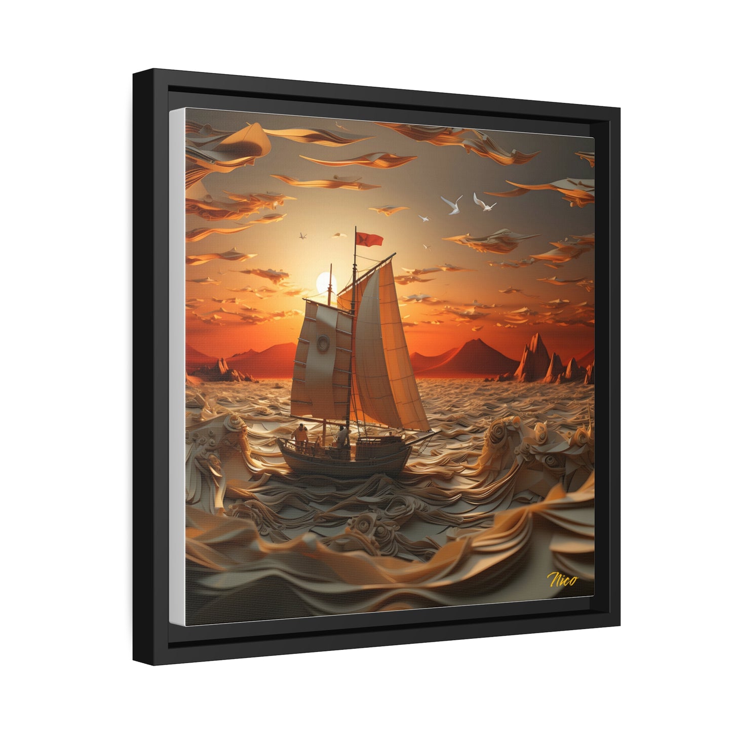 Into The Sunset Series Print #7 - Black Framed Canvas Print