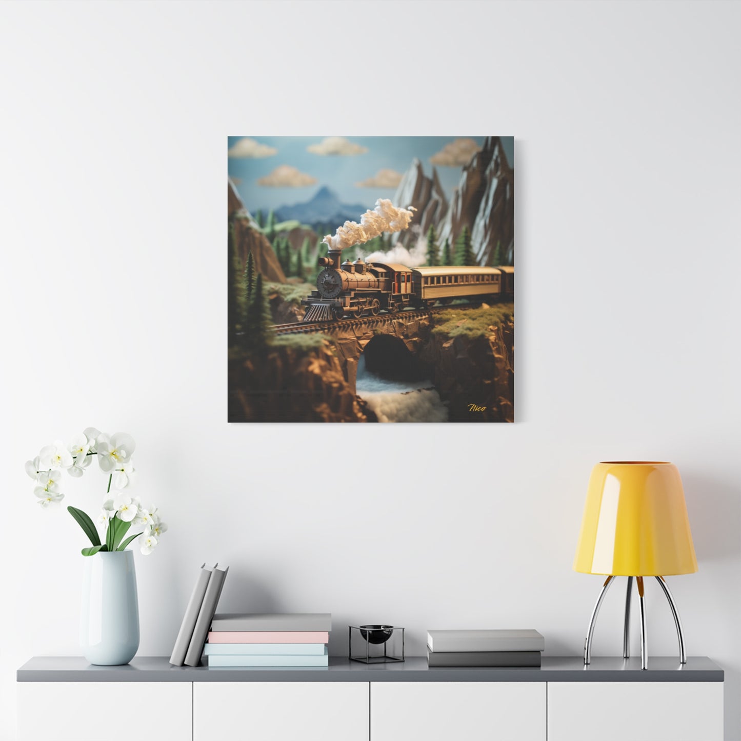 Streched Matte Canvas Print, 1.25" Thick - Featuring Print #5 of the Orient Express Series by origami artist Nico