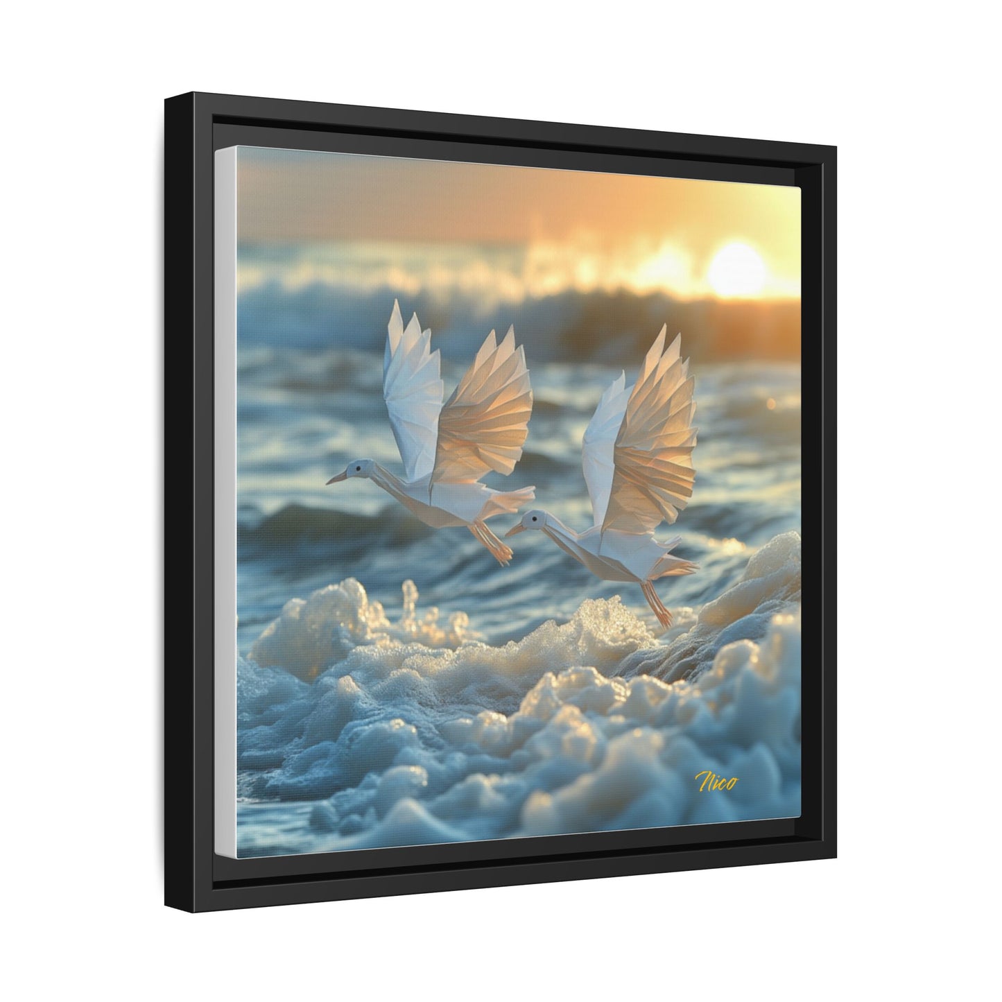 By The Seaside Series Print #5 - Black Framed Canvas Print