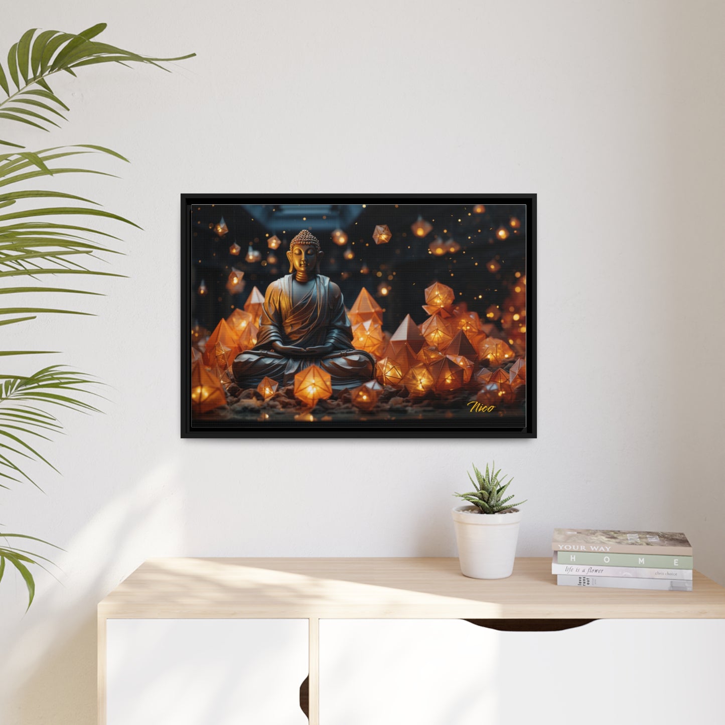 Ascending Buddha Series Print #10 - Black Framed Canvas Print