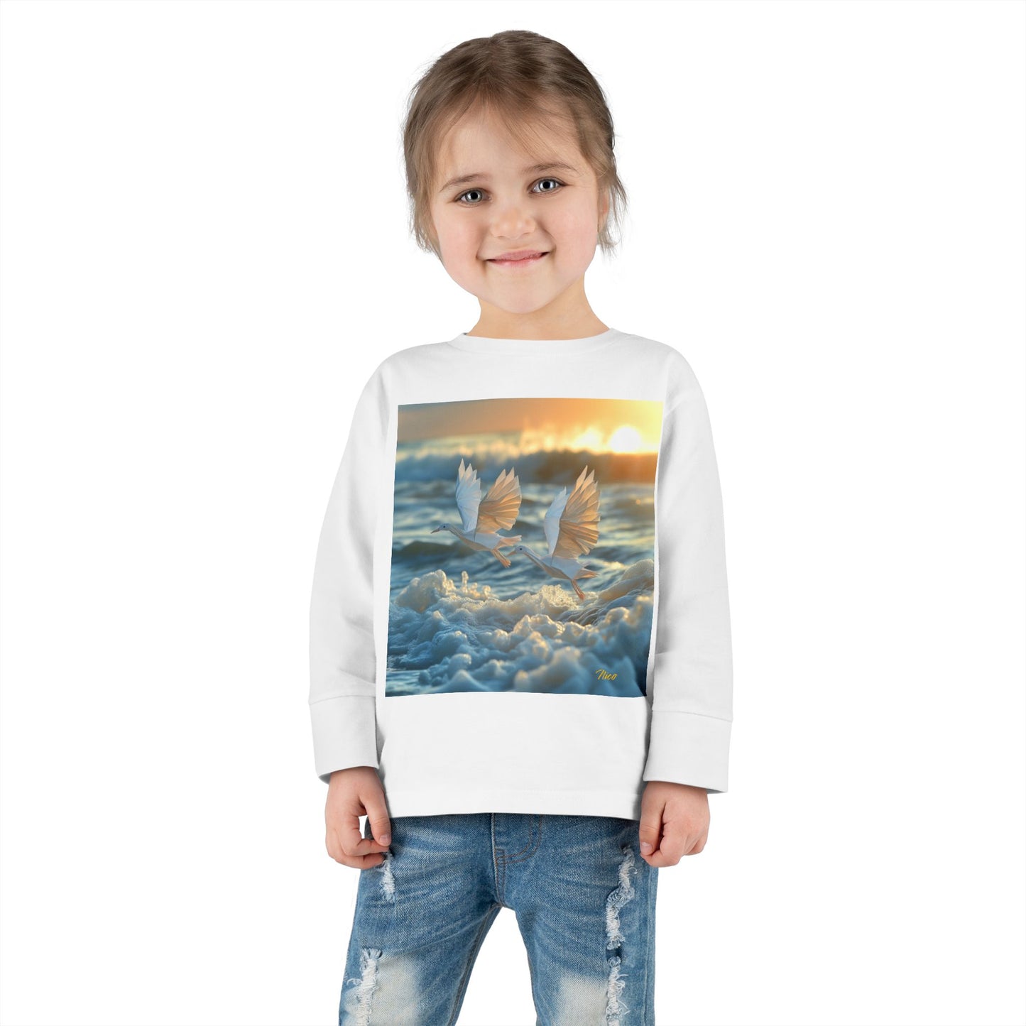 By The Seaside Series Print #5 Toddler Long Sleeve Tee