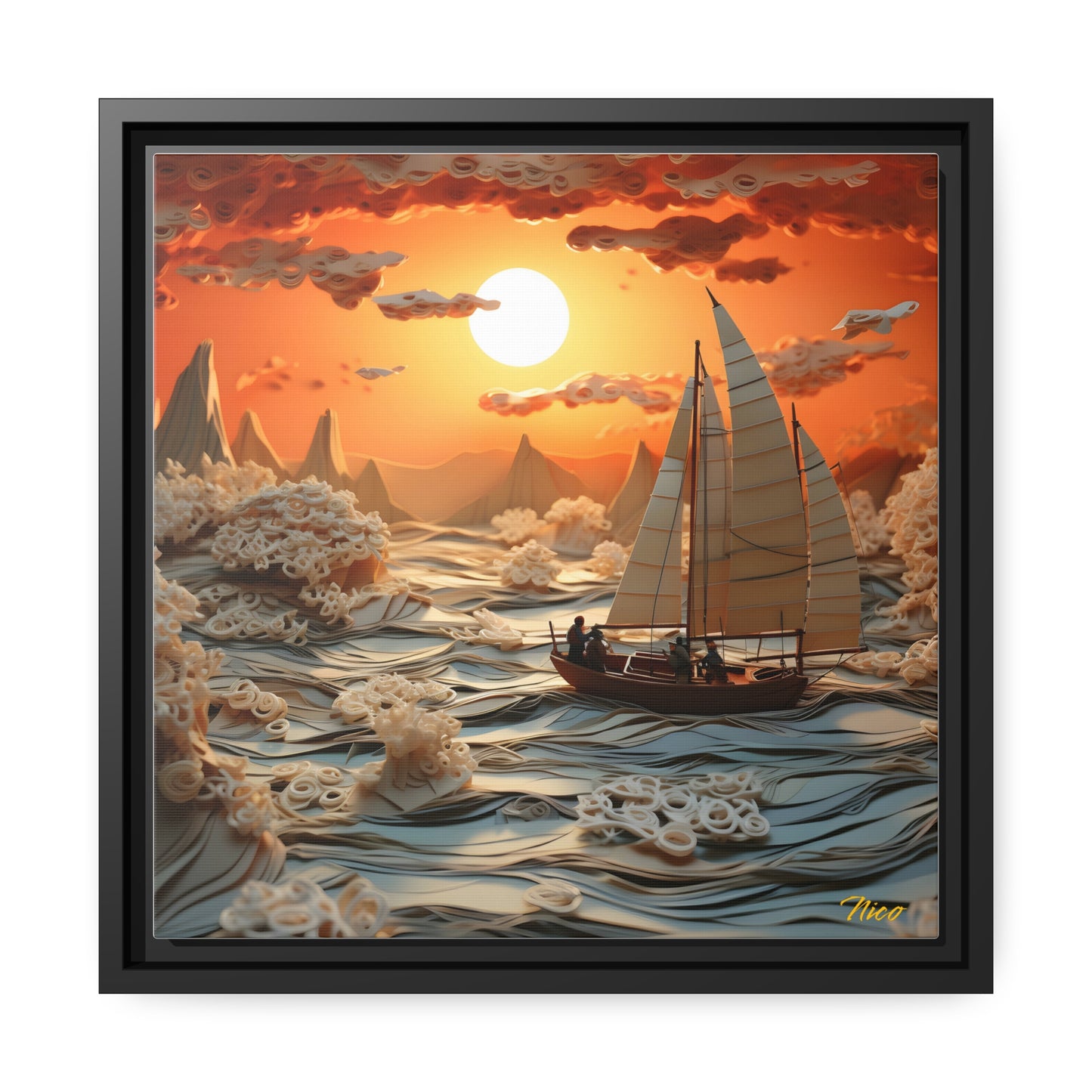 Into The Sunset Series Print #8 - Black Framed Canvas Print