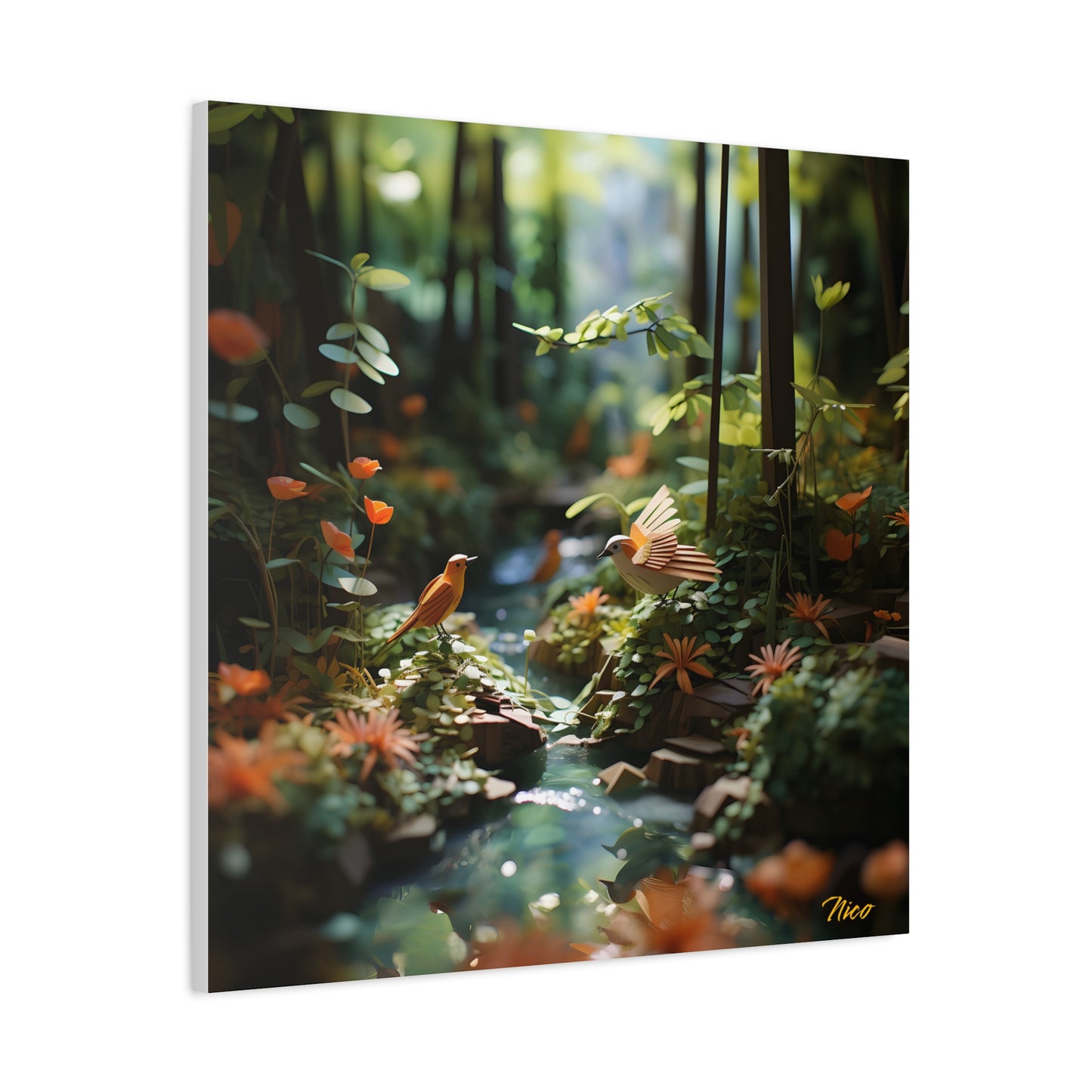 Relaxing By The Brook Series Print #6 - Streched Matte Canvas Print, 1.25" Thick