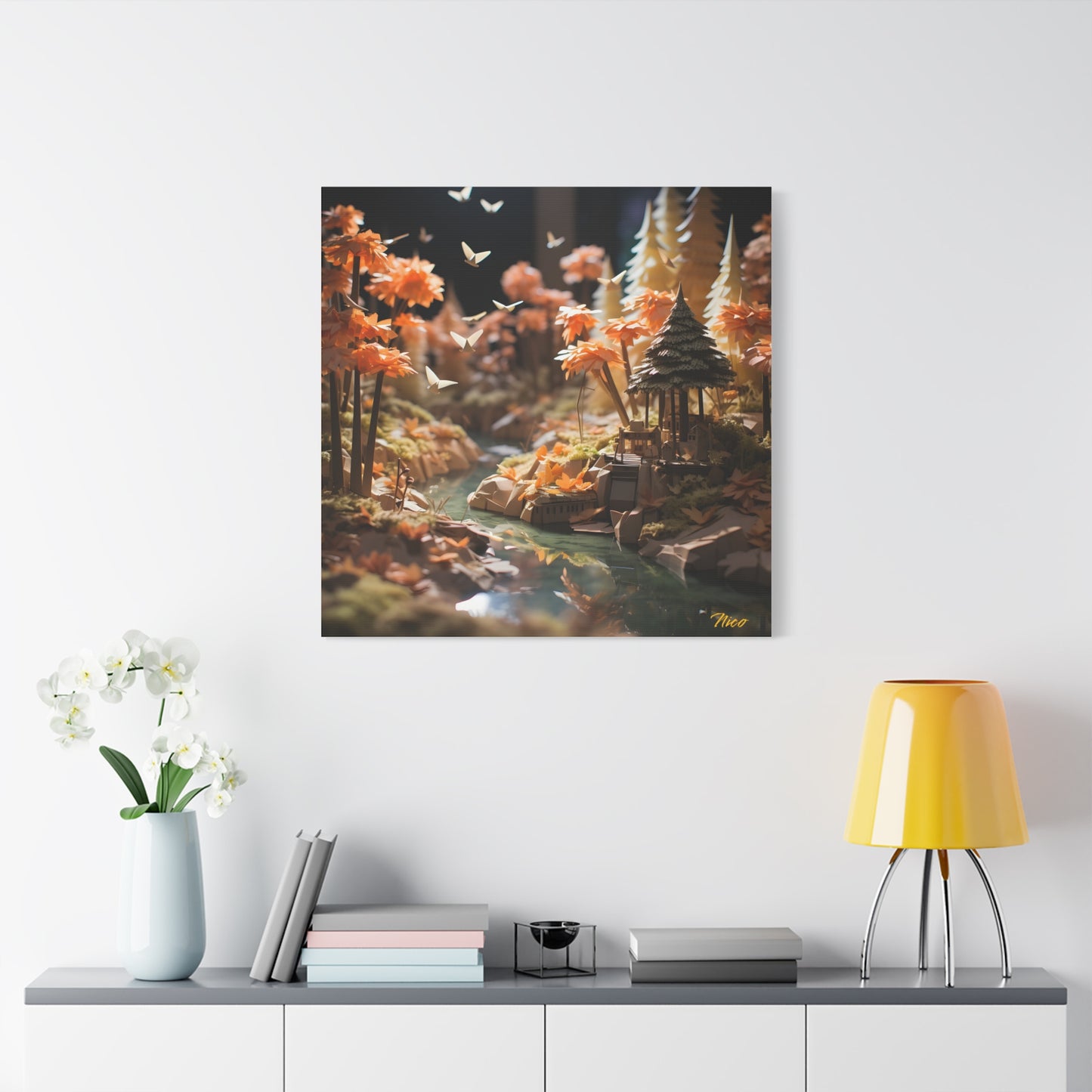 Relaxing By The Brook Series Print #3 - Streched Matte Canvas Print, 1.25" Thick