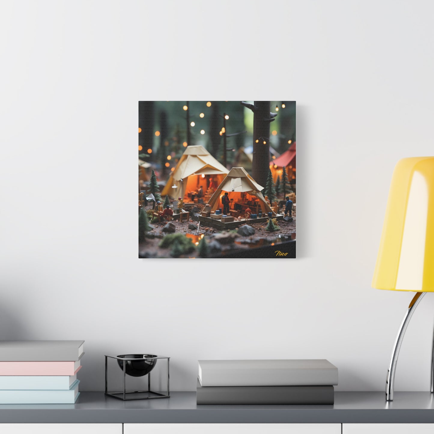 Camping In The Rain Series Print #4 - Streched Matte Canvas Print, 1.25" Thick