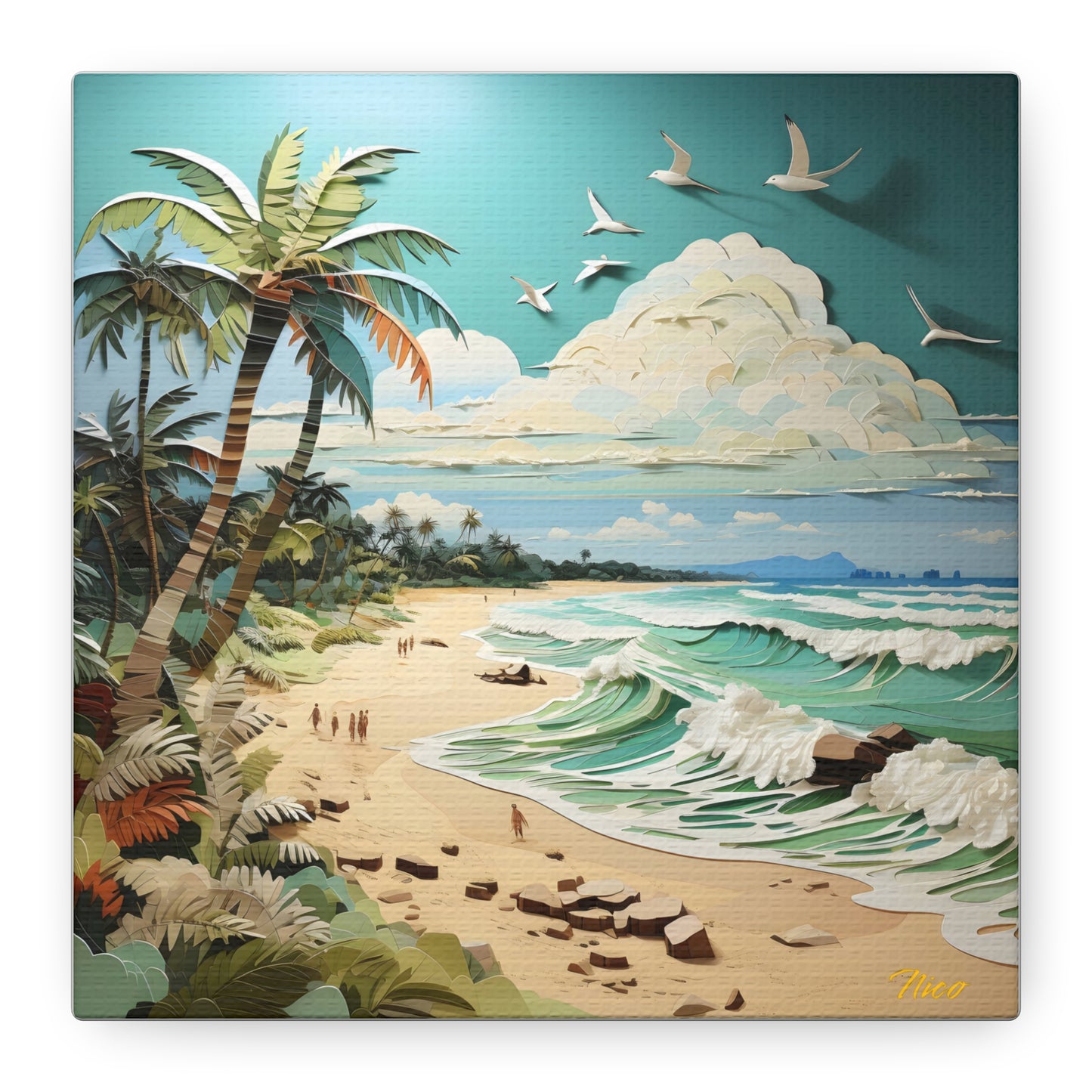 By The Seaside Series Print #2 - Streched Matte Canvas Print, 1.25" Thick