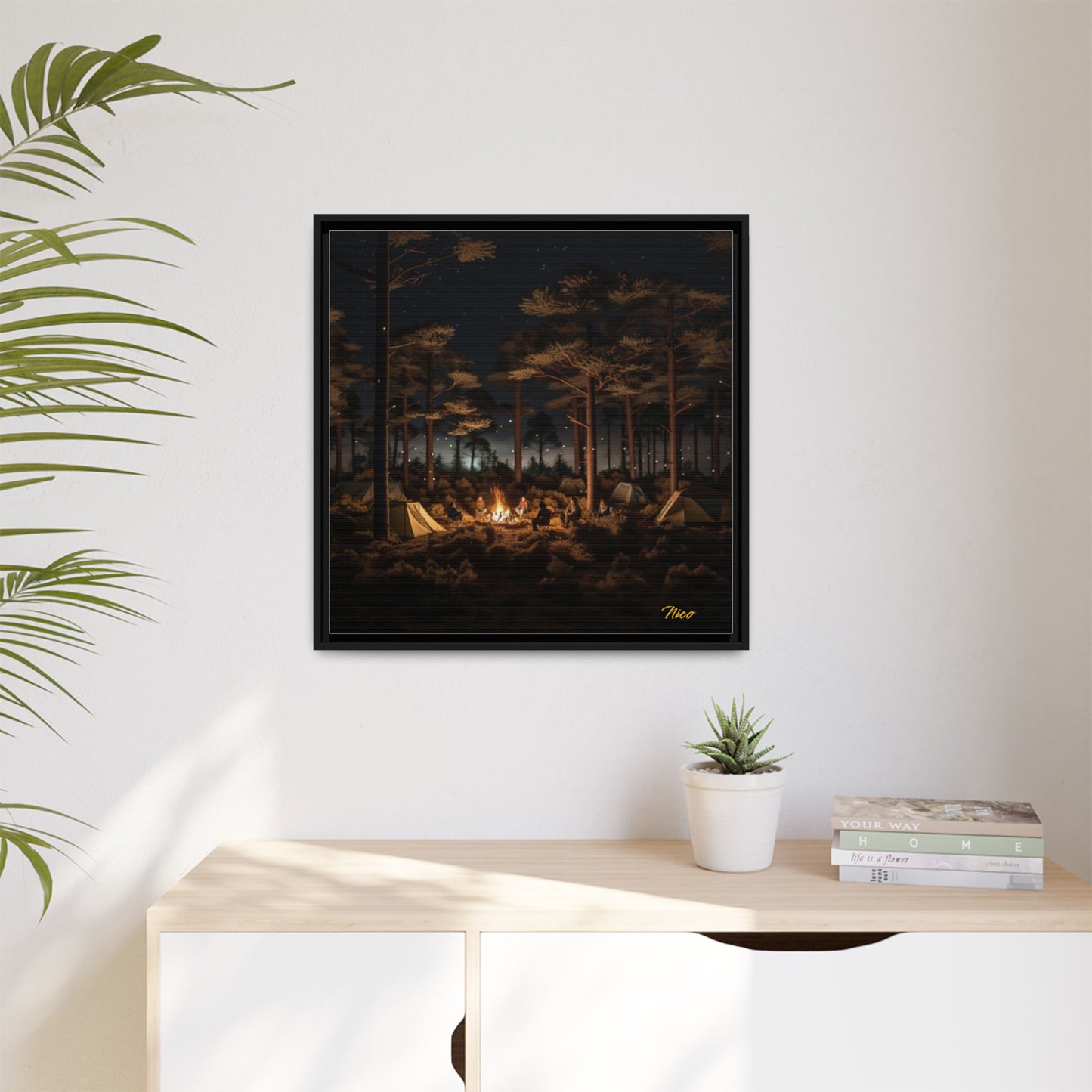 Under The Starry Skies Series Print #9 - Black Framed Canvas Print