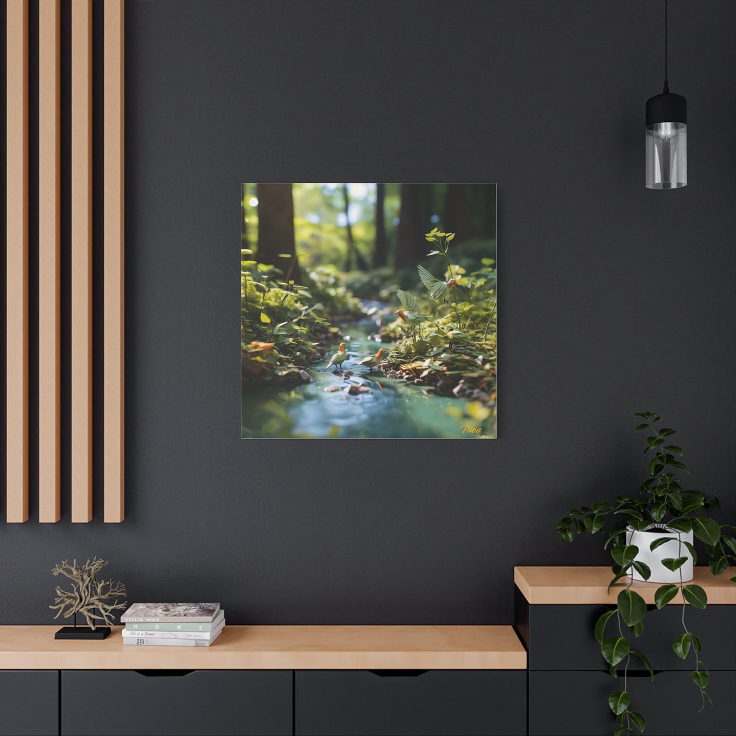 Relaxing By The Brook Series Print #8 - Streched Matte Canvas Print, 1.25" Thick