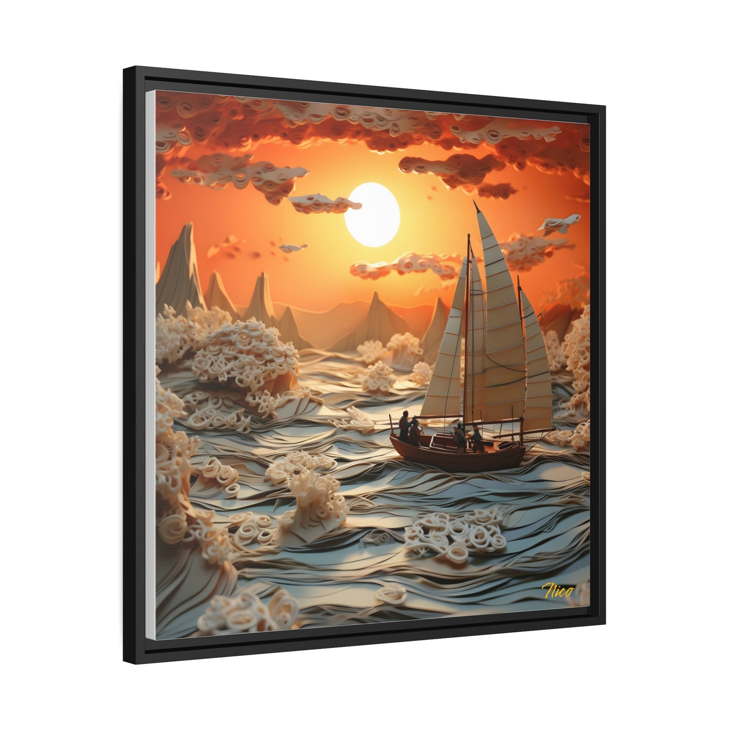 Into The Sunset Series Print #8 - Black Framed Canvas Print