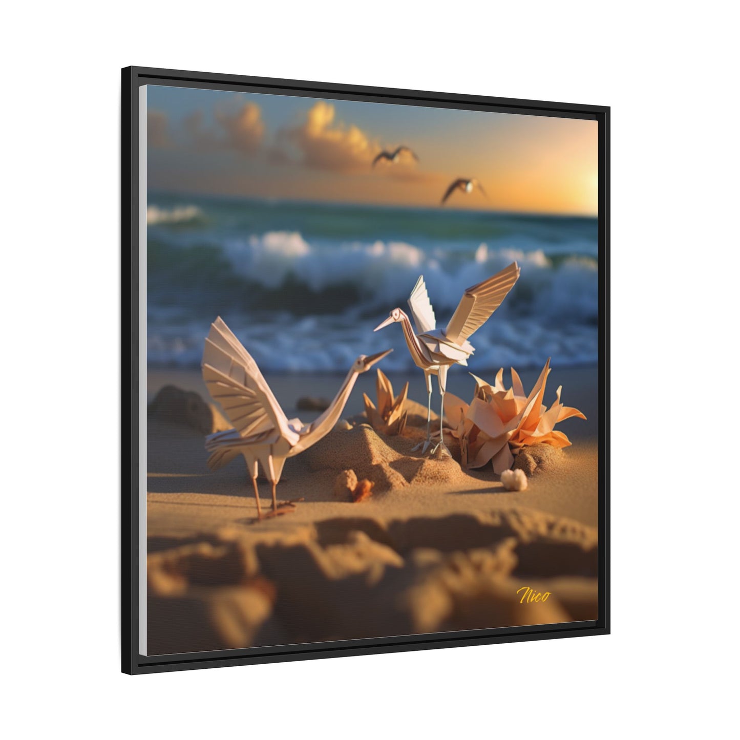 By The Seaside Series Print #3 - Black Framed Canvas Print