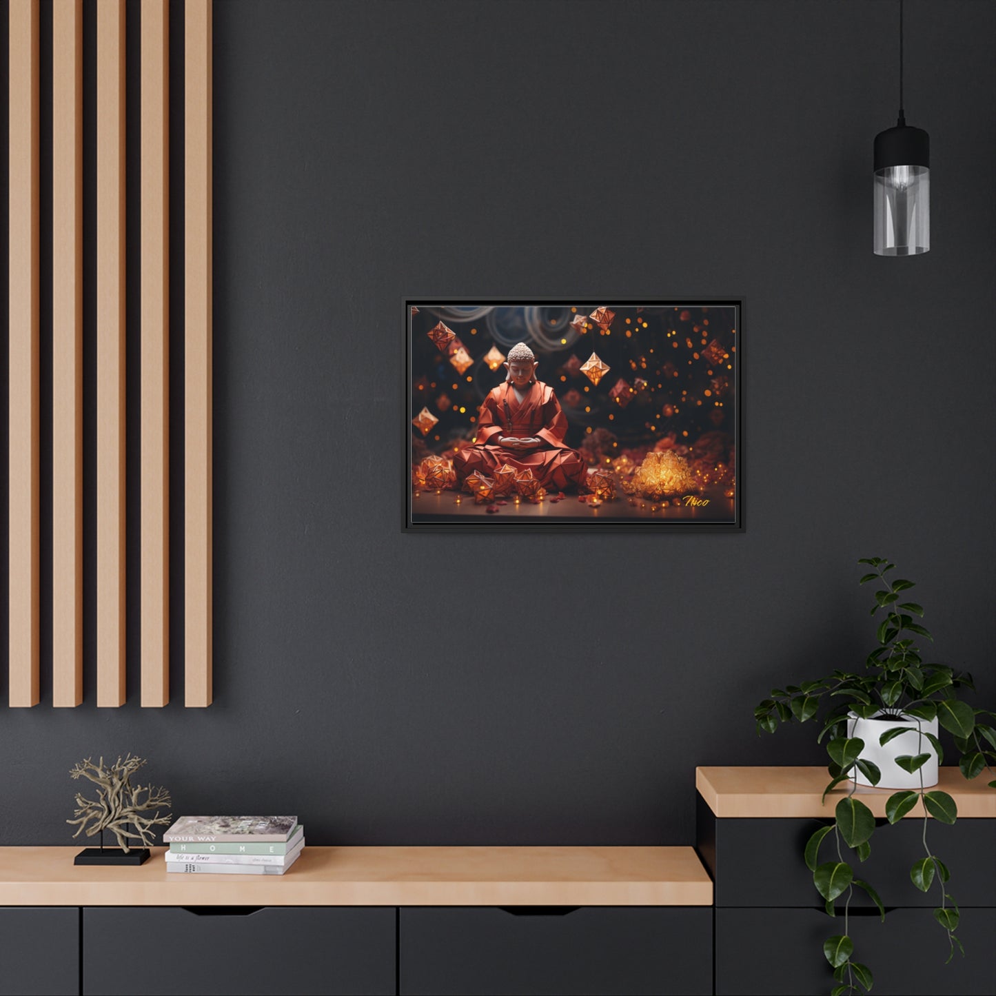 Ascending Buddha Series Print #7 - Black Framed Canvas Print