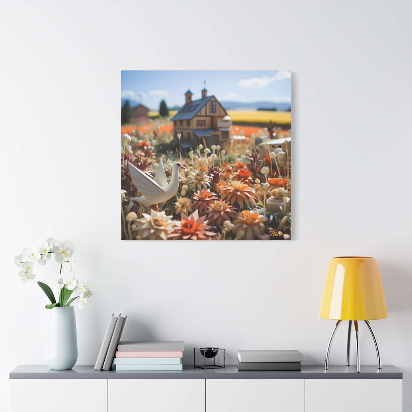 Meadow By The Farm Series Print #9 - Streched Matte Canvas Print, 1.25" Thick