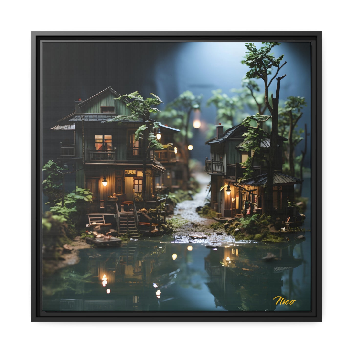 Born On A Bayou Series Print #3 - Black Framed Canvas Print