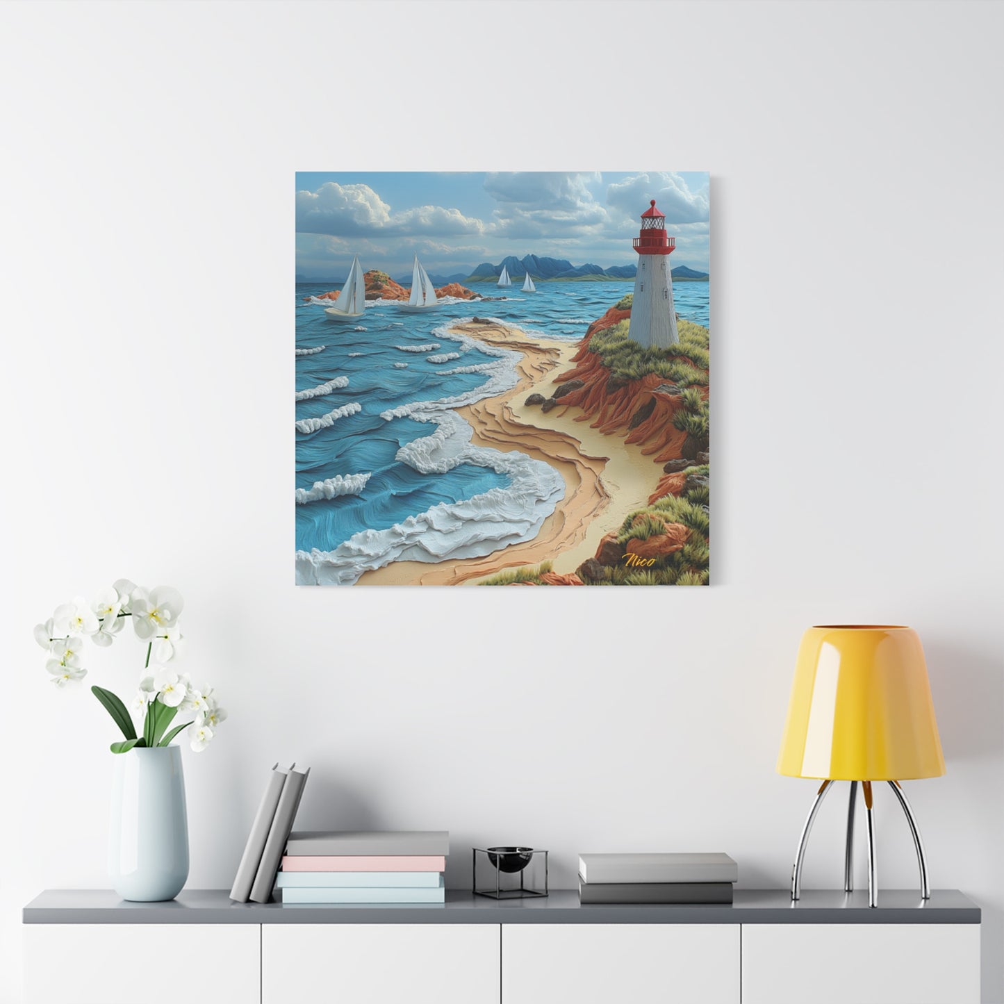 By The Seaside Series Print #4 - Streched Matte Canvas Print, 1.25" Thick