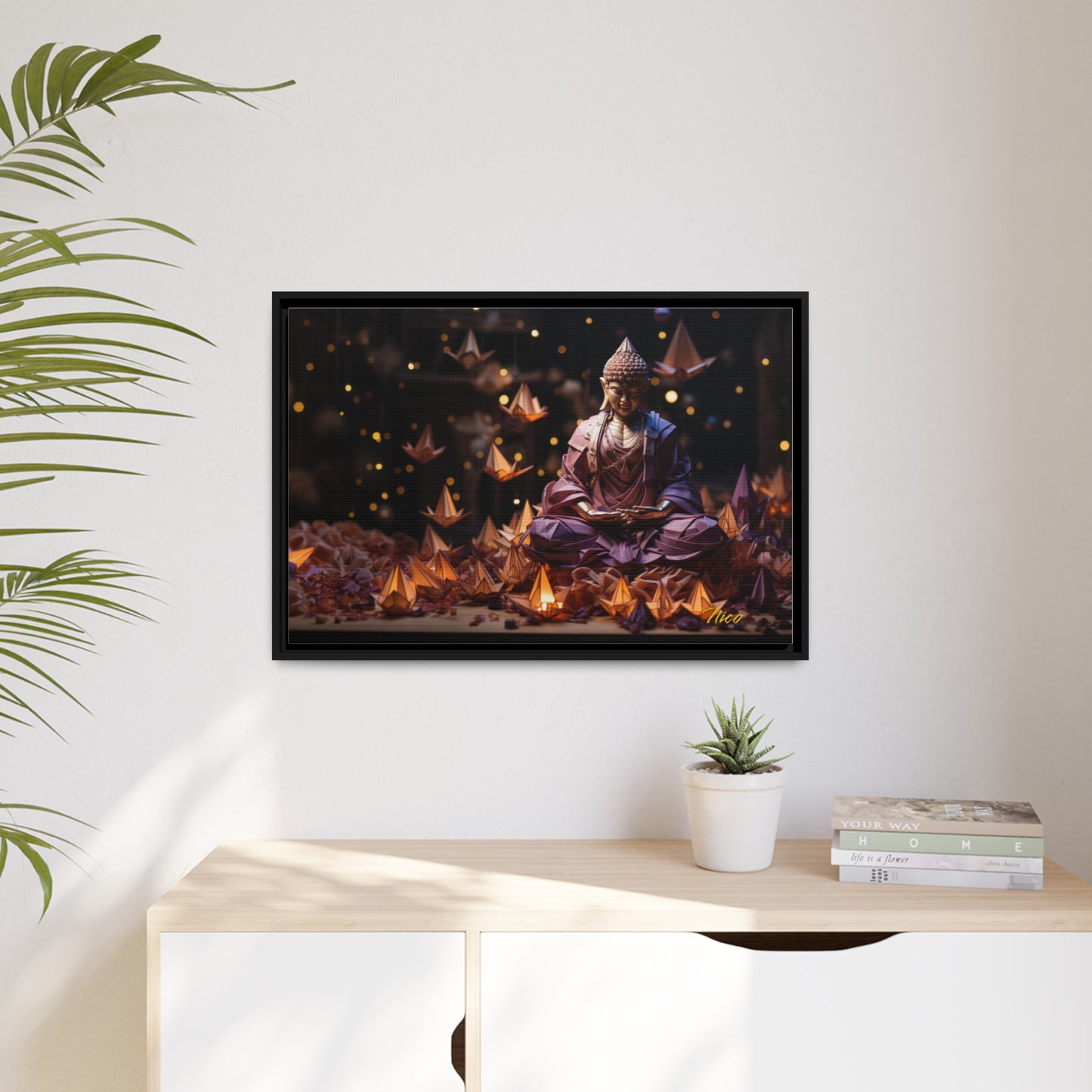 Ascending Buddha Series Print #6 - Black Framed Canvas Print