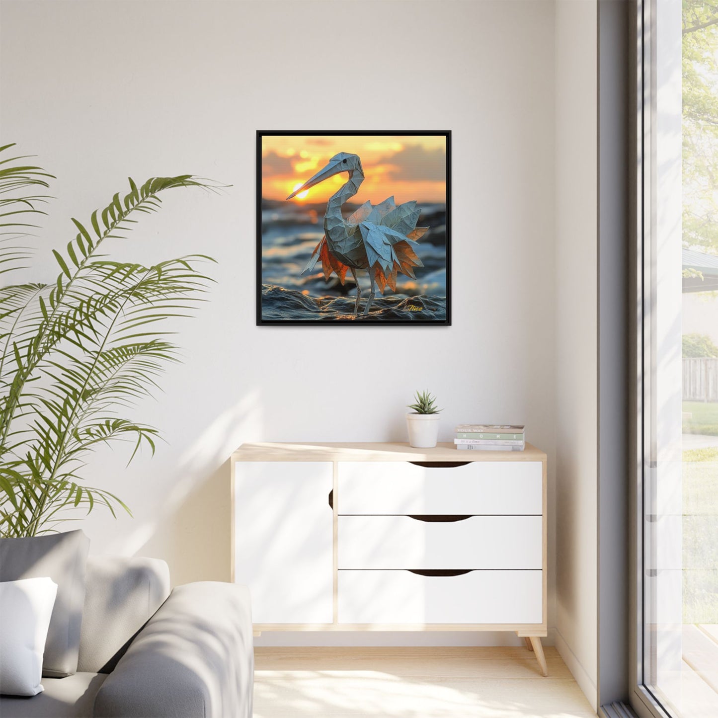 By The Seaside Series Print #1 - Black Framed Canvas Print