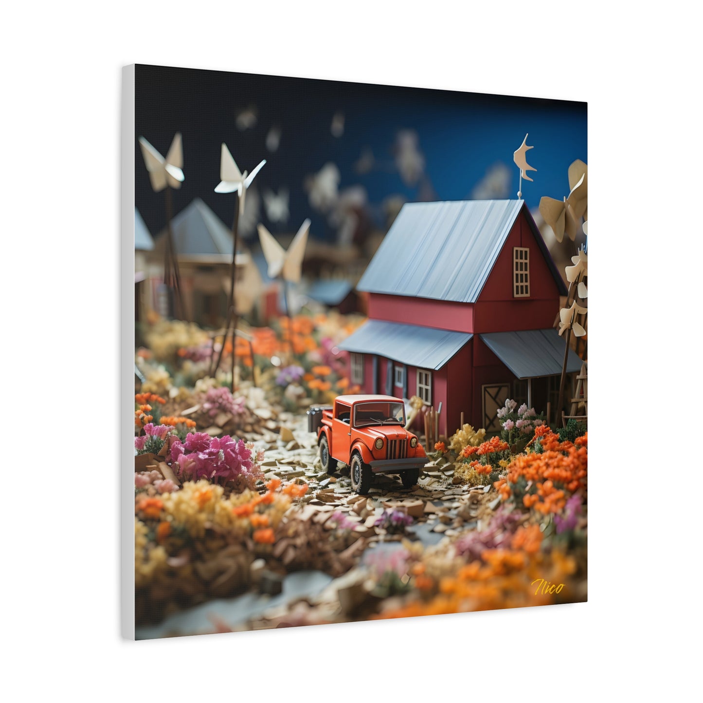 Meadow By The Farm Series Print #3 - Streched Matte Canvas Print, 1.25" Thick