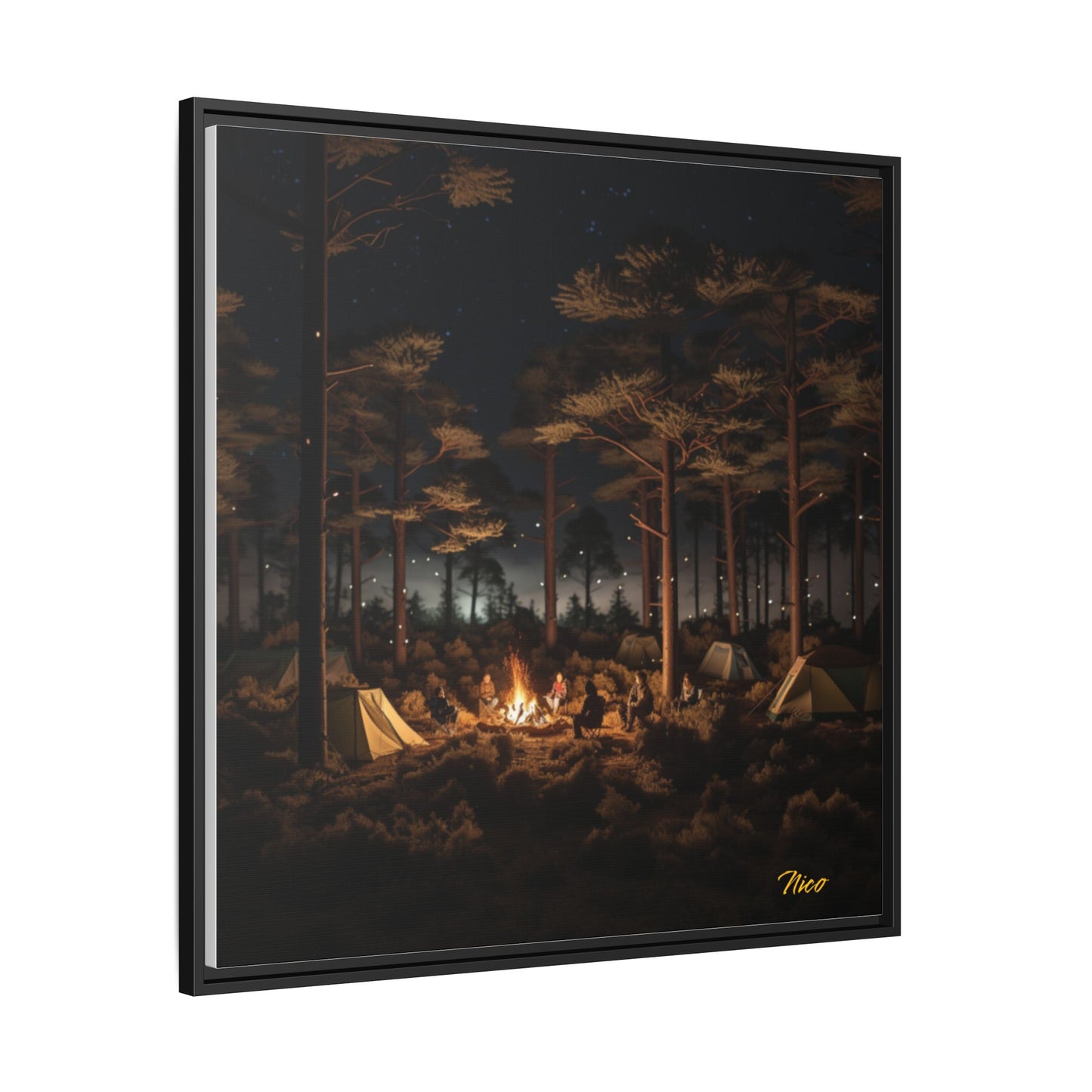 Under The Starry Skies Series Print #9 - Black Framed Canvas Print