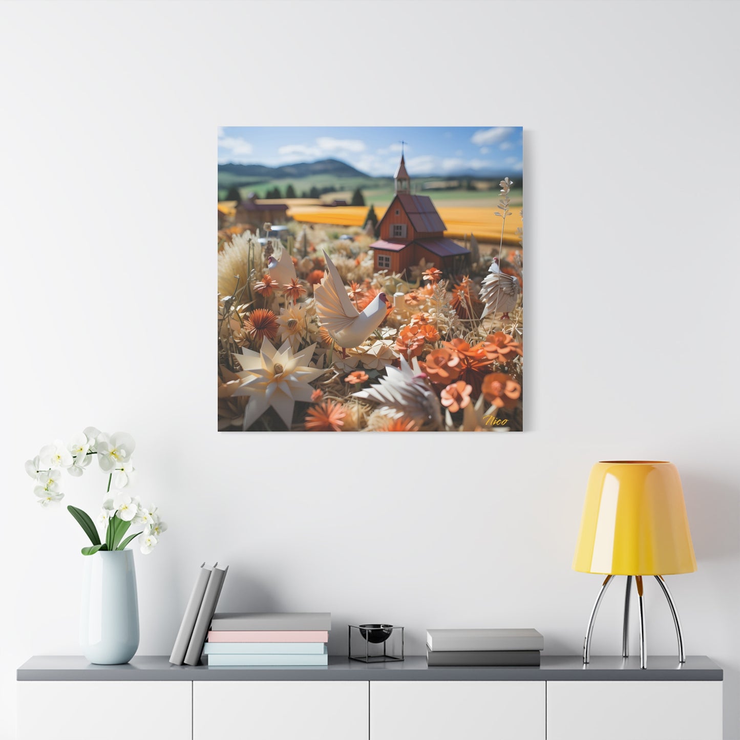 Meadow By The Farm Series Print #7 - Streched Matte Canvas Print, 1.25" Thick