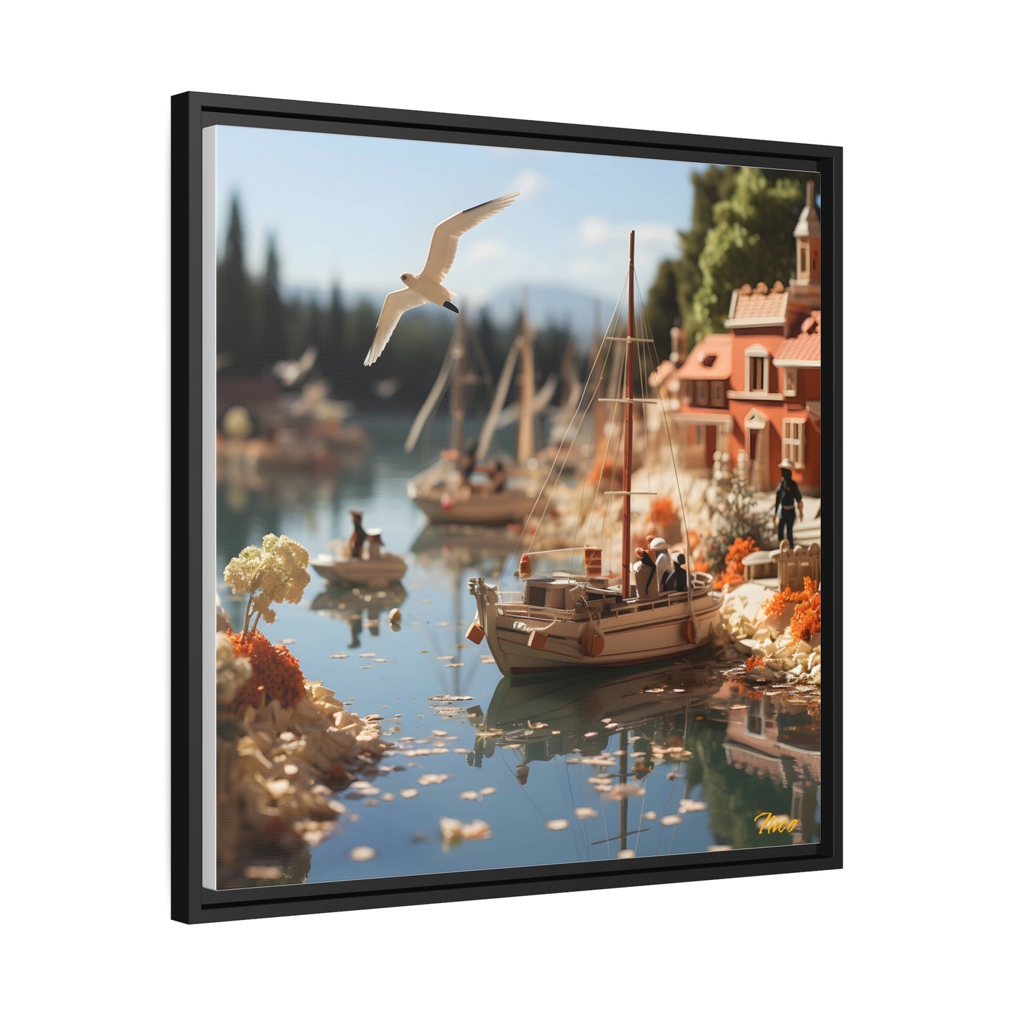 On The Docks By The Bay Series Print #6 - Black Framed Canvas Print