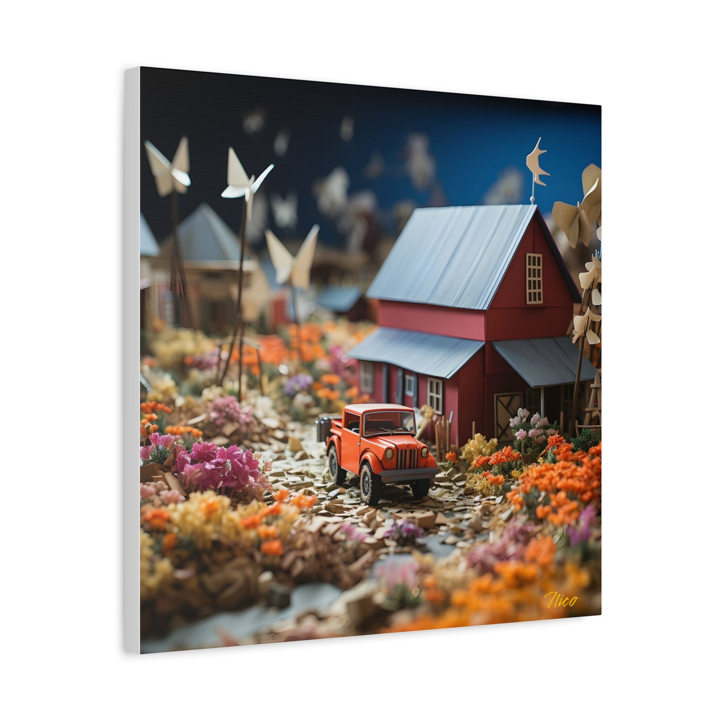 Meadow By The Farm Series Print #3 - Streched Matte Canvas Print, 1.25" Thick