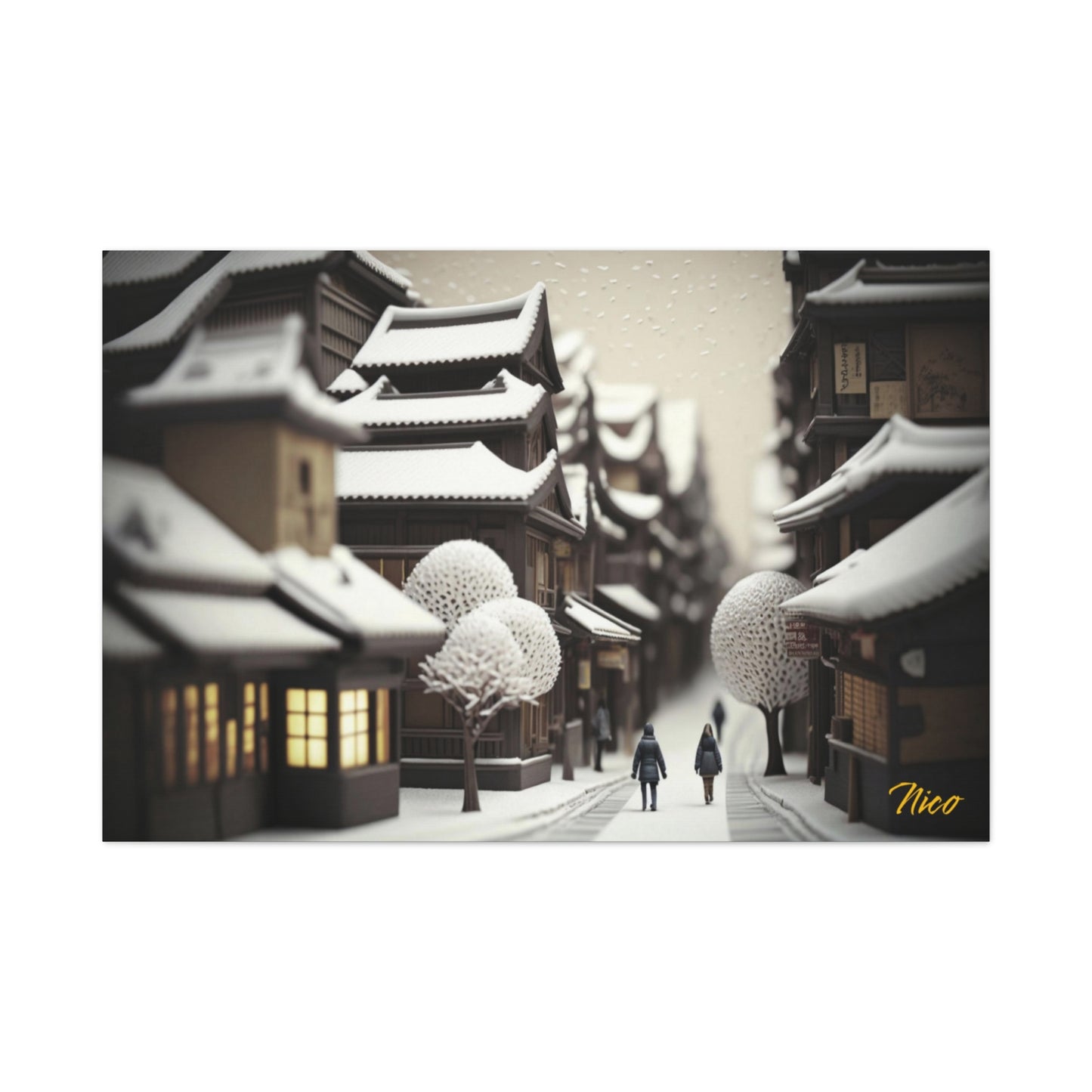 Asian Snow Series Print #7 - Streched Matte Extended Canvas Print, 1.25" Thick