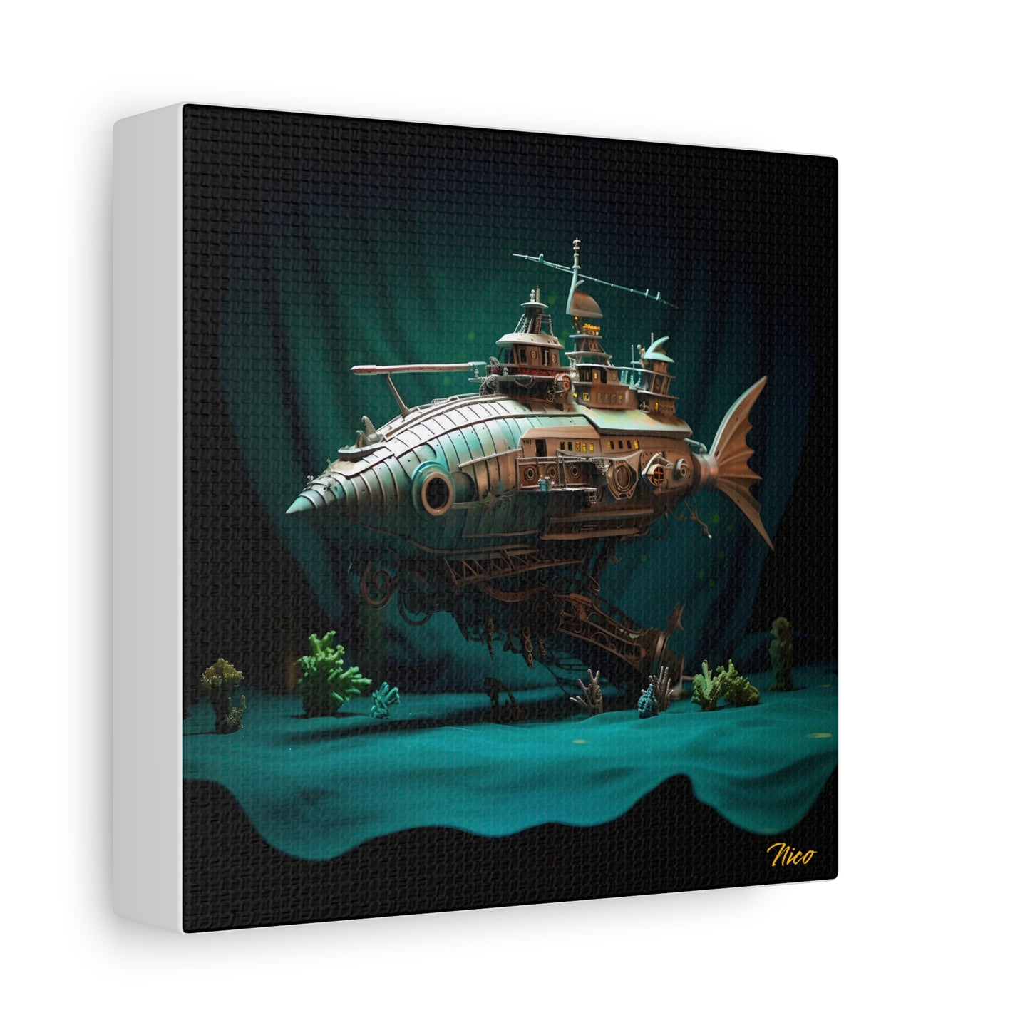 20,000 Leagues Under The Sea Series Print #2 - Streched Matte Canvas Print, 1.25" Thick