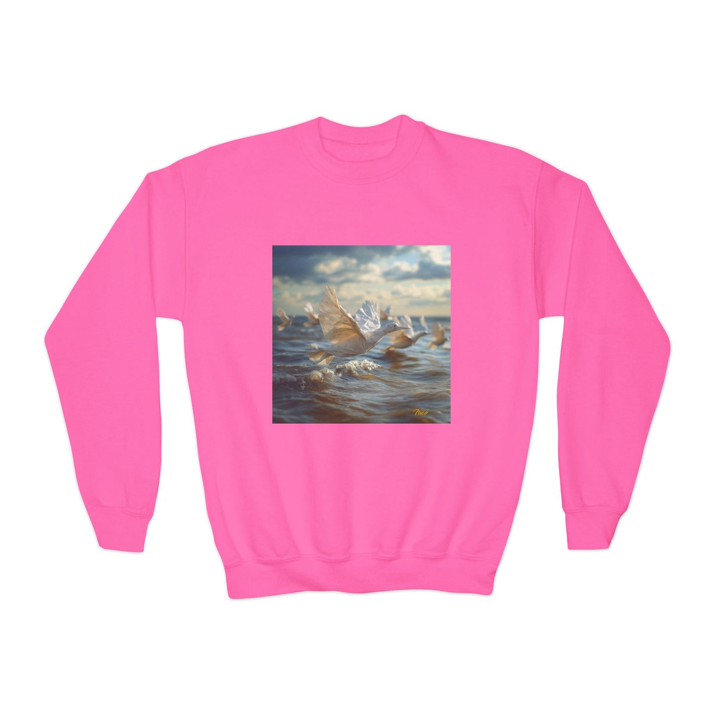 By The Seaside Series Print #8 Youth Crewneck Sweatshirt