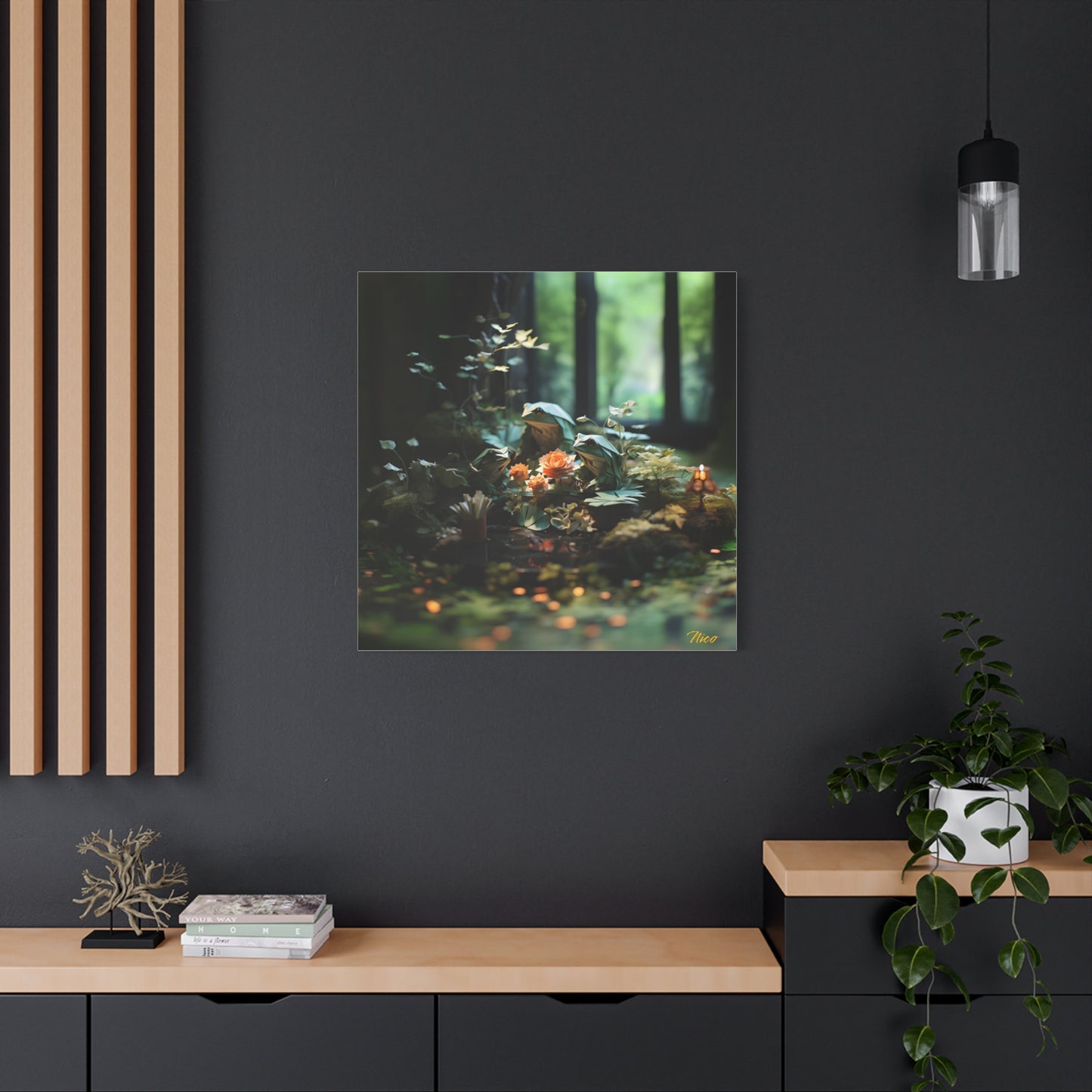 Relaxing By The Brook Series Print #1 - Streched Matte Canvas Print, 1.25" Thick