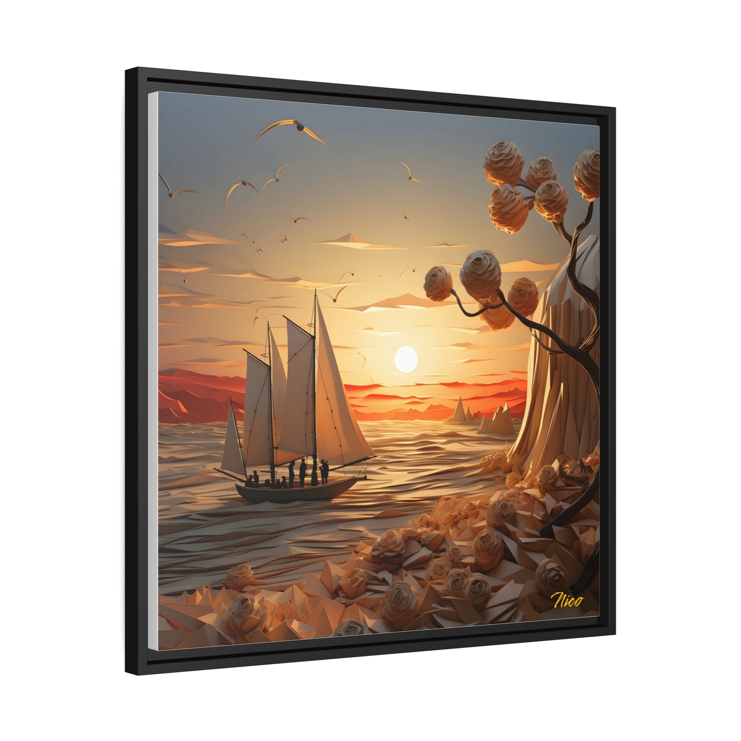 Into The Sunset Series Print #10 - Black Framed Canvas Print