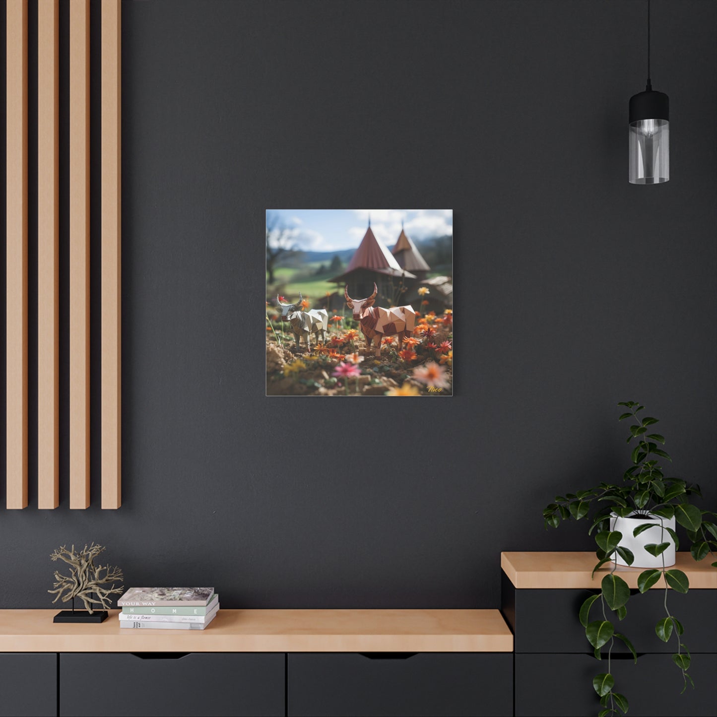 Meadow By The Farm Series Print #8 - Streched Matte Canvas Print, 1.25" Thick