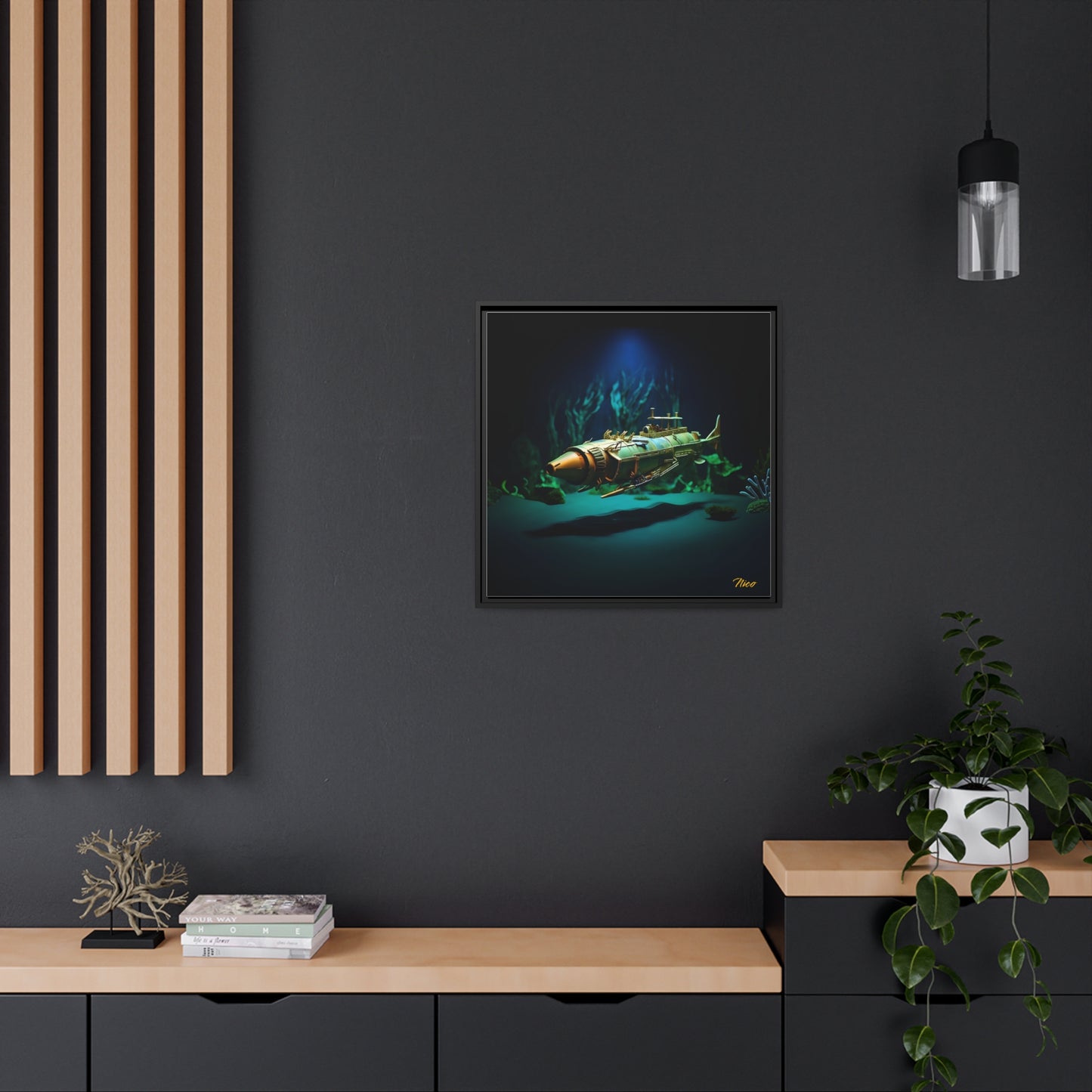 20,000 Under The Sea Series Print #6 - Black Framed Canvas Print