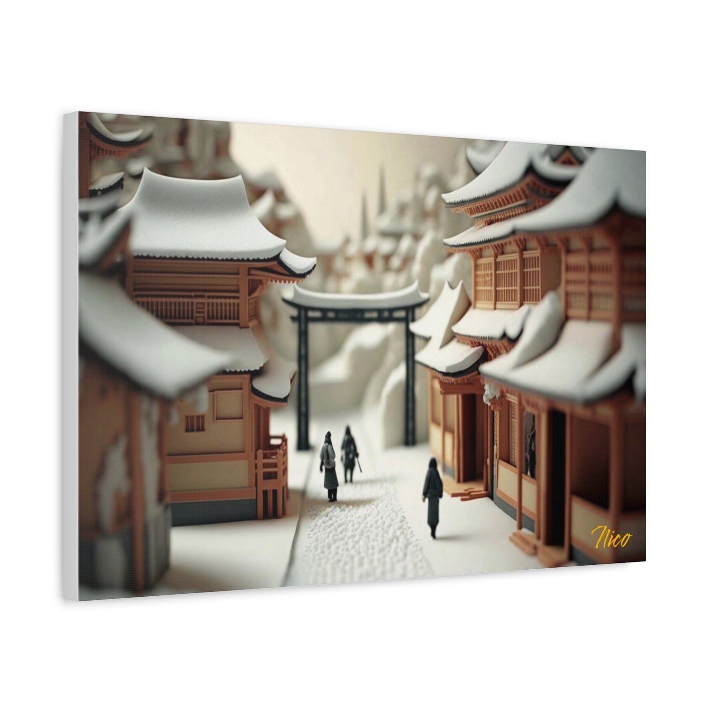 Asian Snow Series Print #2 - Streched Matte Extended Canvas Print, 1.25" Thick