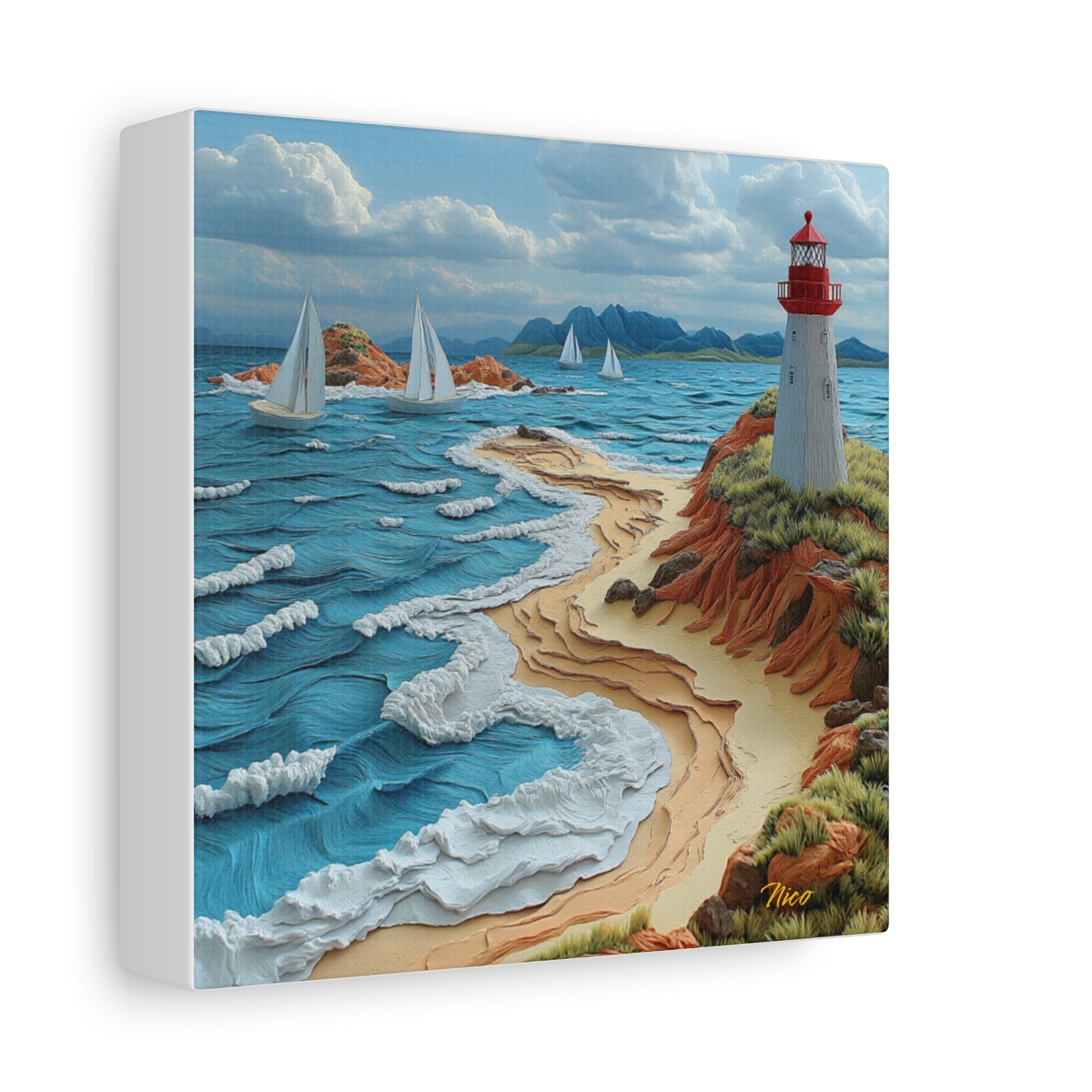 By The Seaside Series Print #4 - Streched Matte Canvas Print, 1.25" Thick