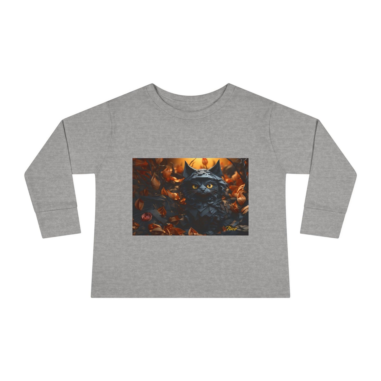 Halloween 2024 Series Print #2 "The Kitty Of Evil!" Toddler Long Sleeve Tee