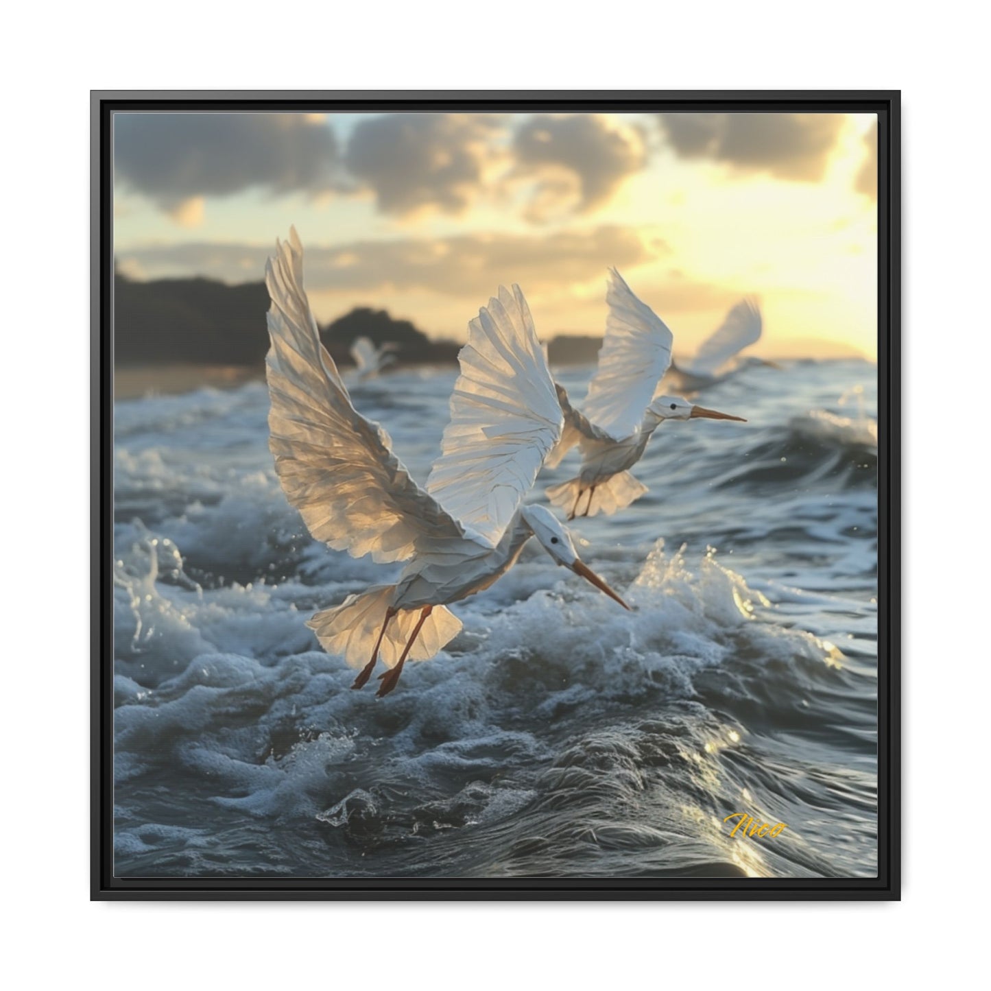 By The Seaside Series Print #10 - Black Framed Canvas Print