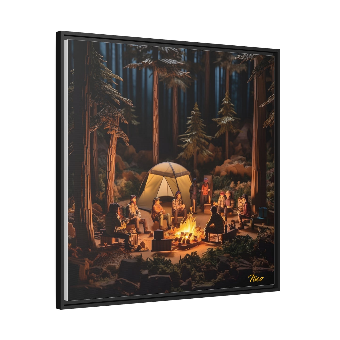 Campfire Series Print #8 - Black Framed Canvas Print