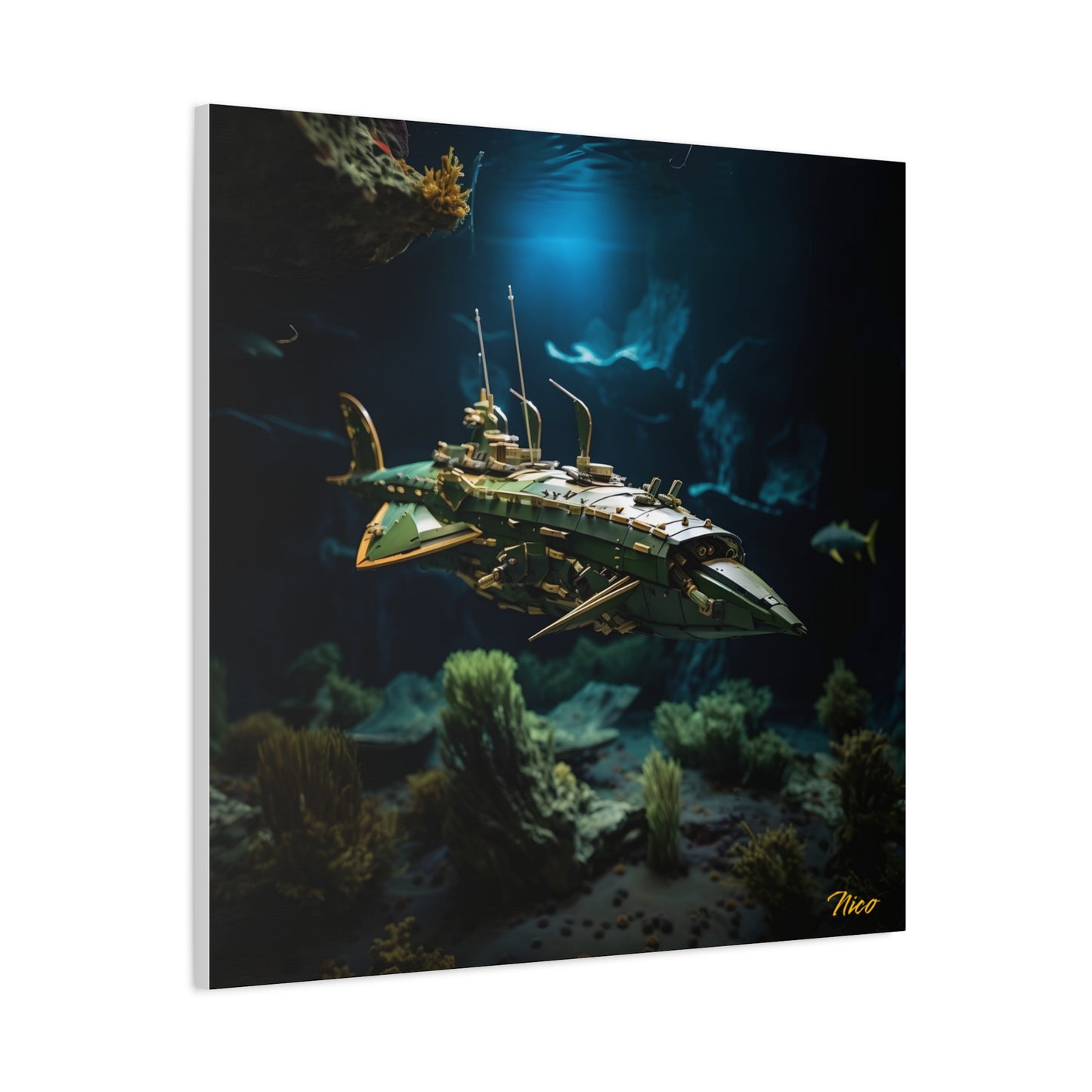 20,000 Leagues Under The Sea Series Print #1 - Streched Matte Canvas Print, 1.25" Thick