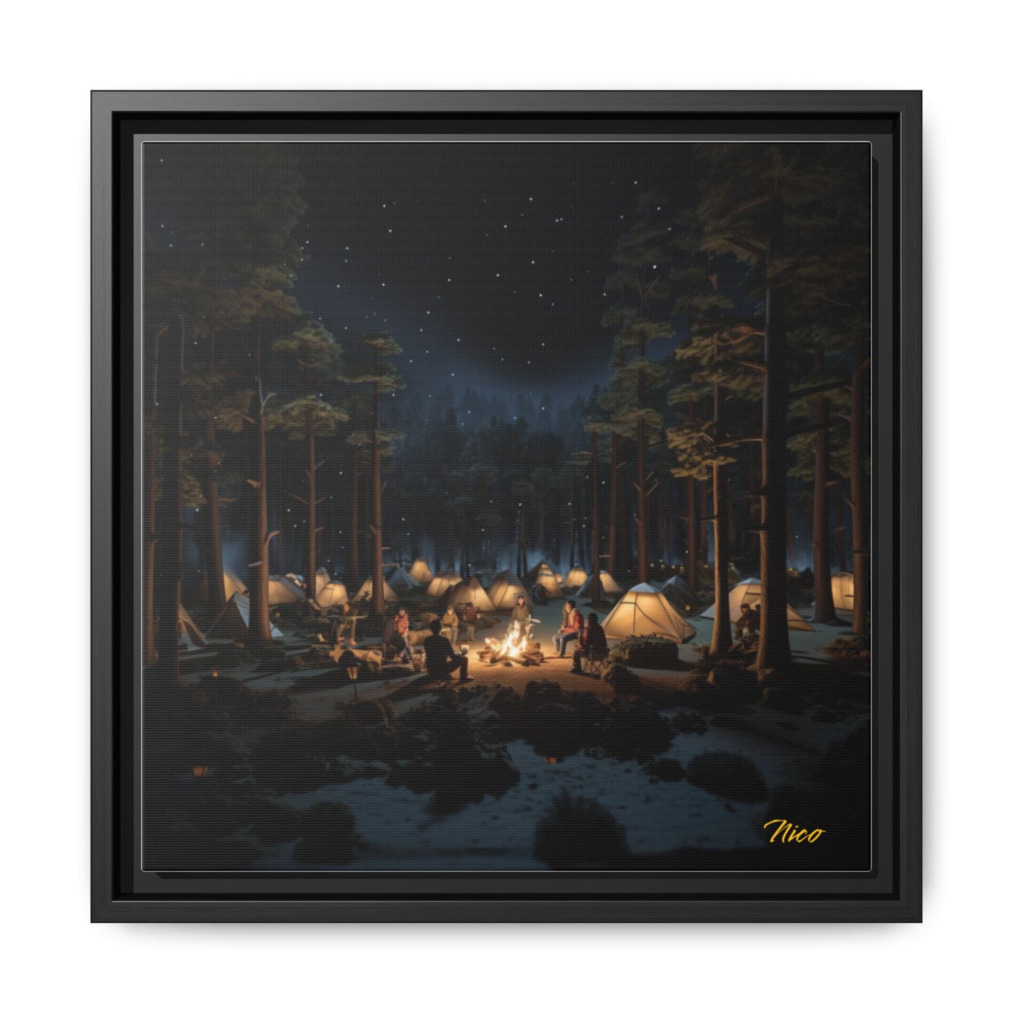 Under The Starry Skies Series Print #5 - Black Framed Canvas Print