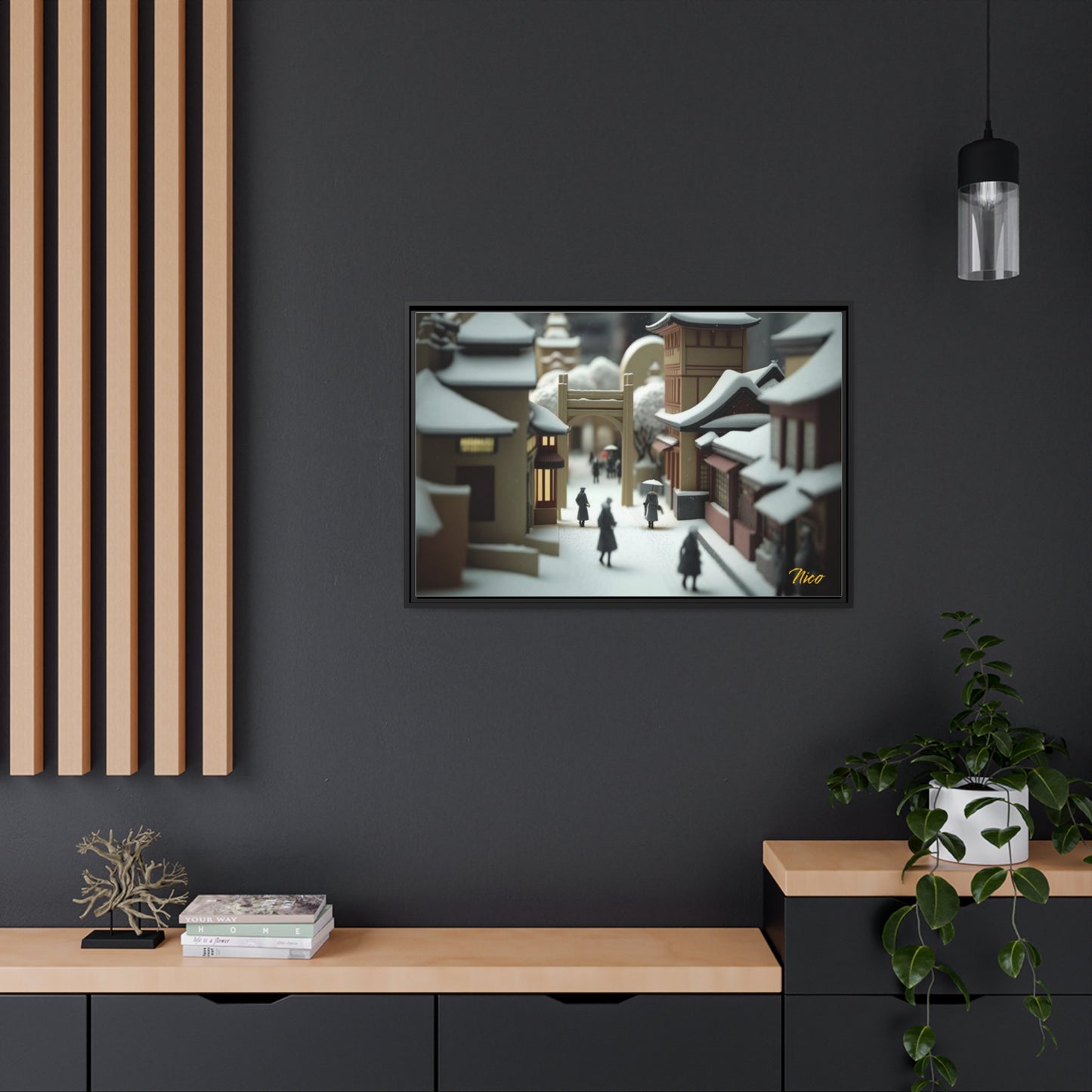 Asian Snow Series Print #9 - Extended Black Framed Canvas Print