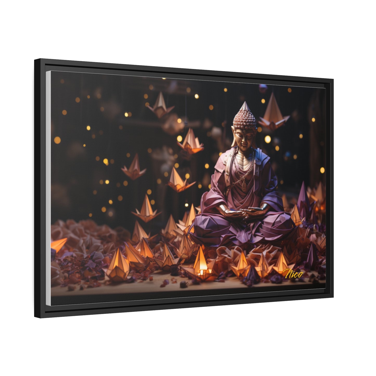 Ascending Buddha Series Print #6 - Black Framed Canvas Print