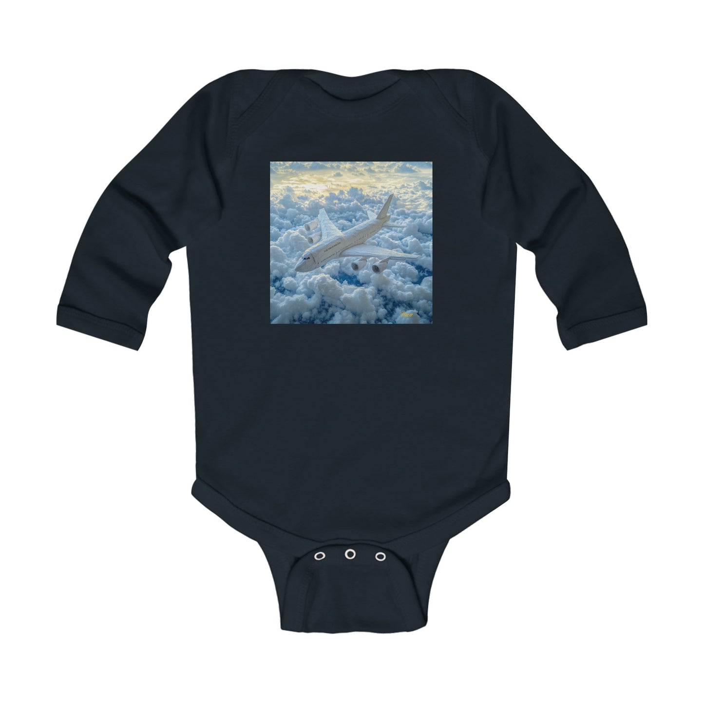 Frequent Flyer Miles Series Print #10 Infant Long Sleeve Bodysuit