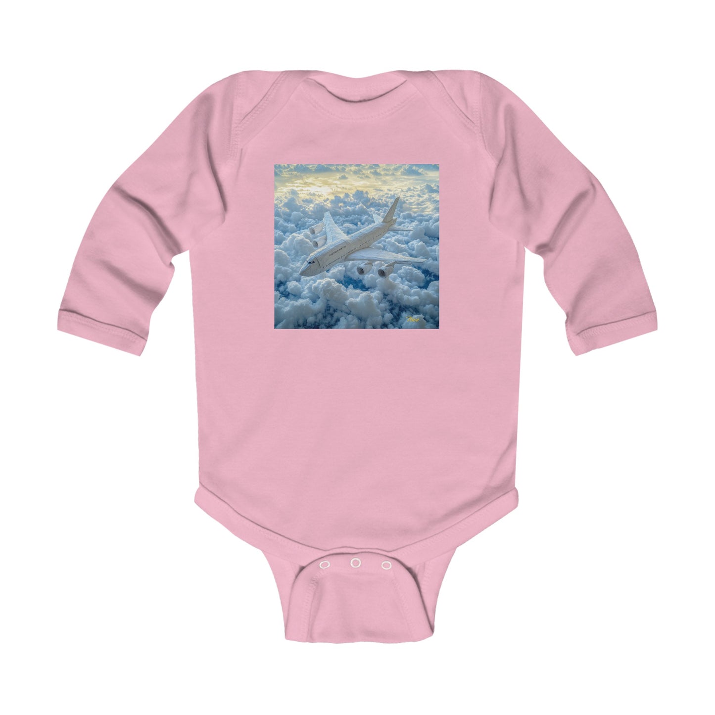 Frequent Flyer Miles Series Print #10 Infant Long Sleeve Bodysuit