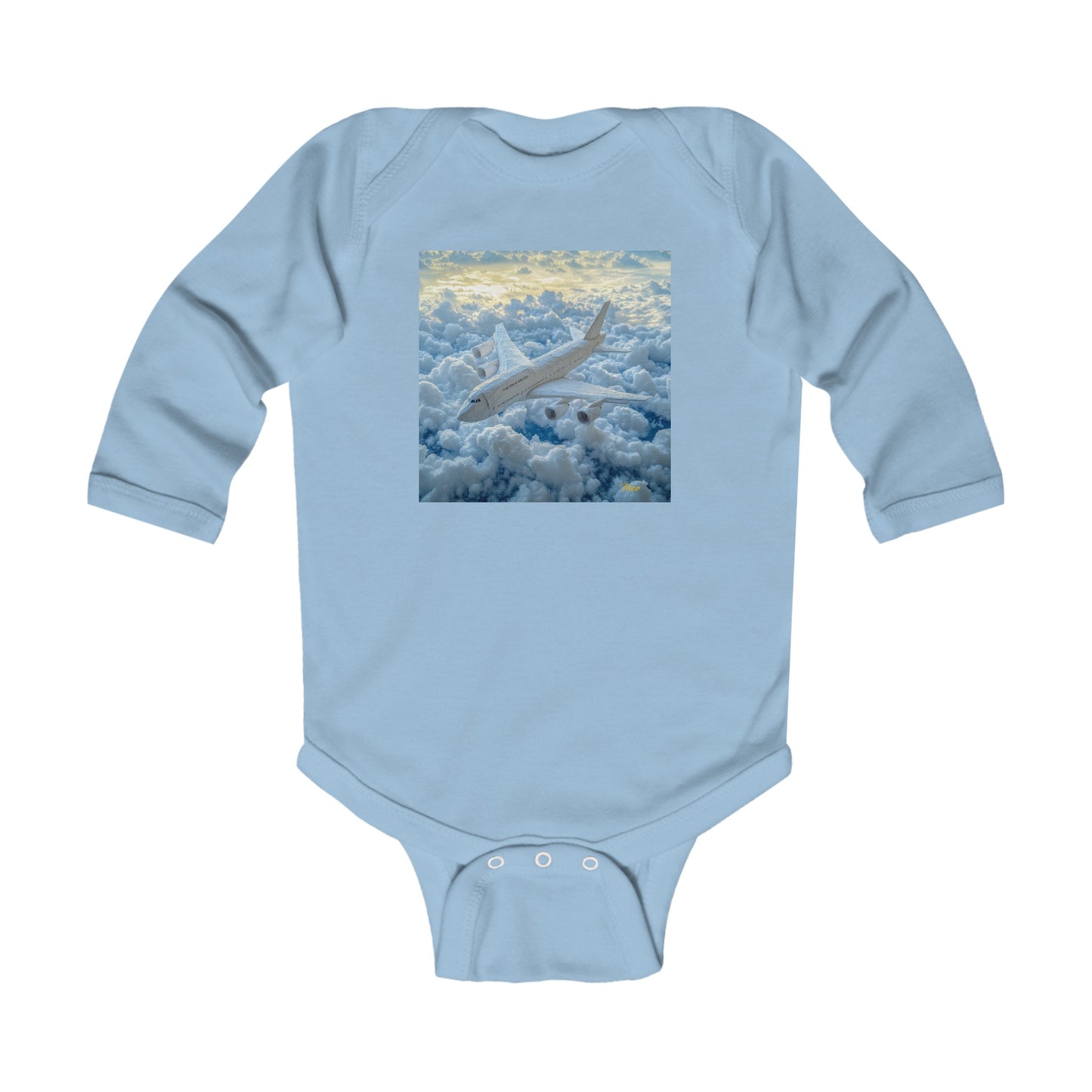 Frequent Flyer Miles Series Print #10 Infant Long Sleeve Bodysuit