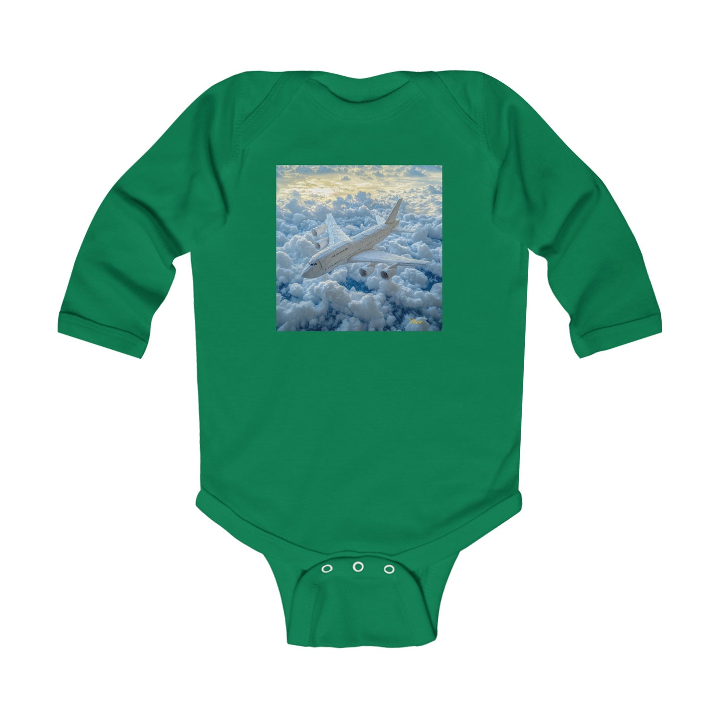 Frequent Flyer Miles Series Print #10 Infant Long Sleeve Bodysuit