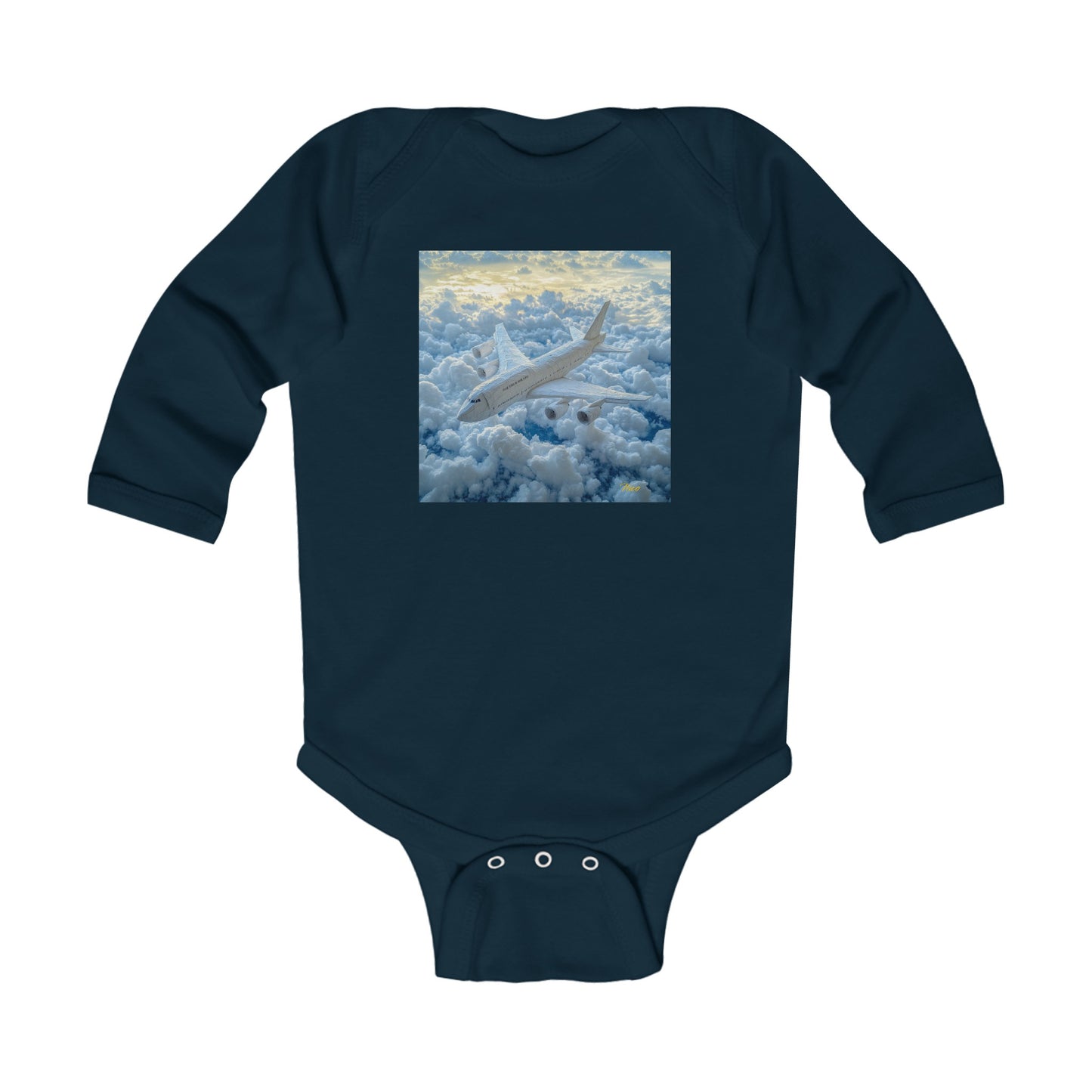 Frequent Flyer Miles Series Print #10 Infant Long Sleeve Bodysuit