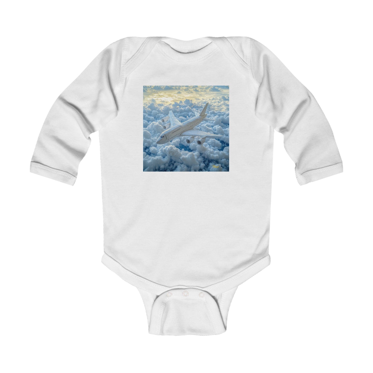 Frequent Flyer Miles Series Print #10 Infant Long Sleeve Bodysuit