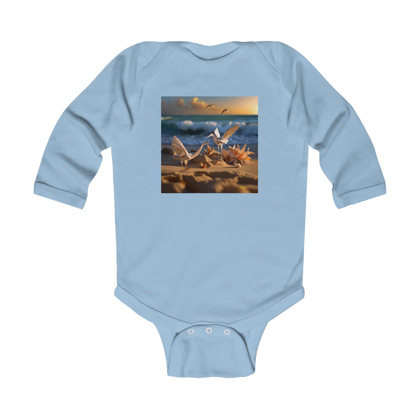 By The Seaside Series Print #3 Infant Long Sleeve Bodysuit