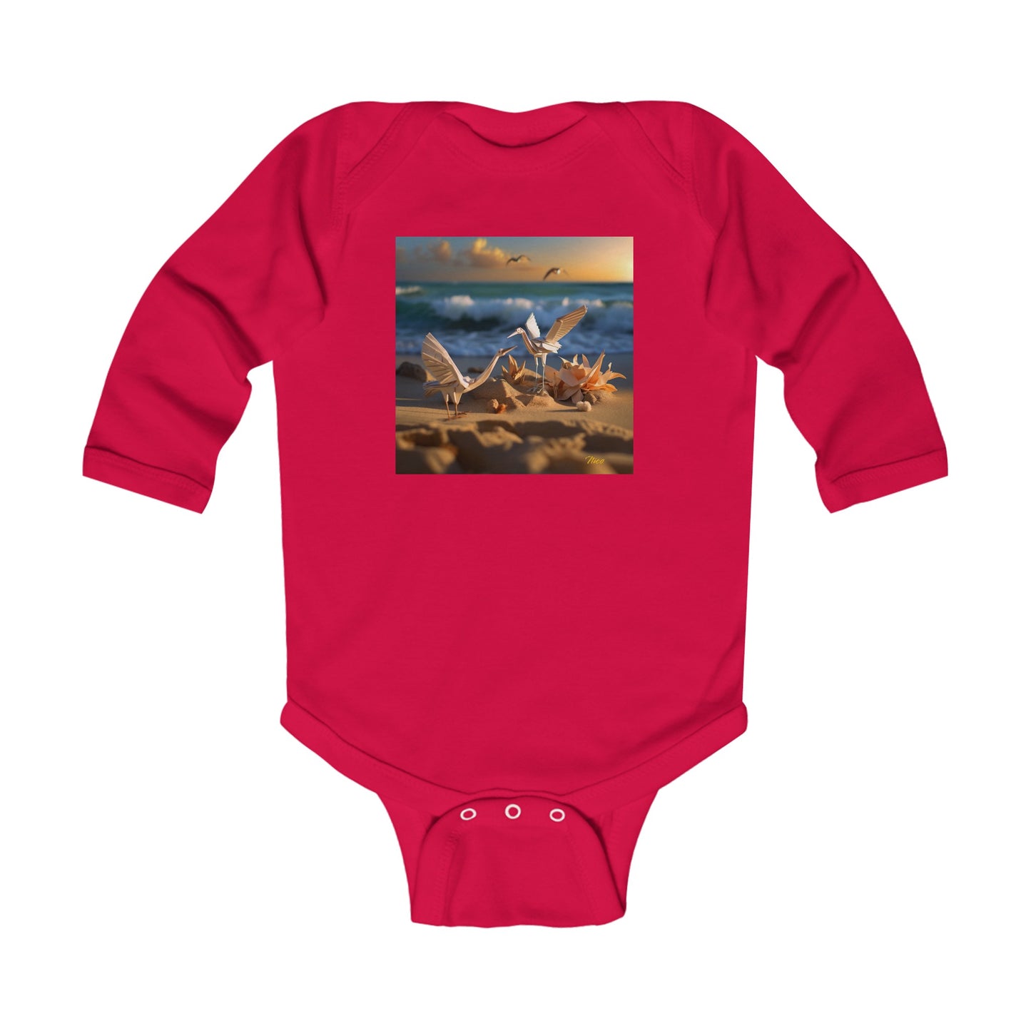 By The Seaside Series Print #3 Infant Long Sleeve Bodysuit