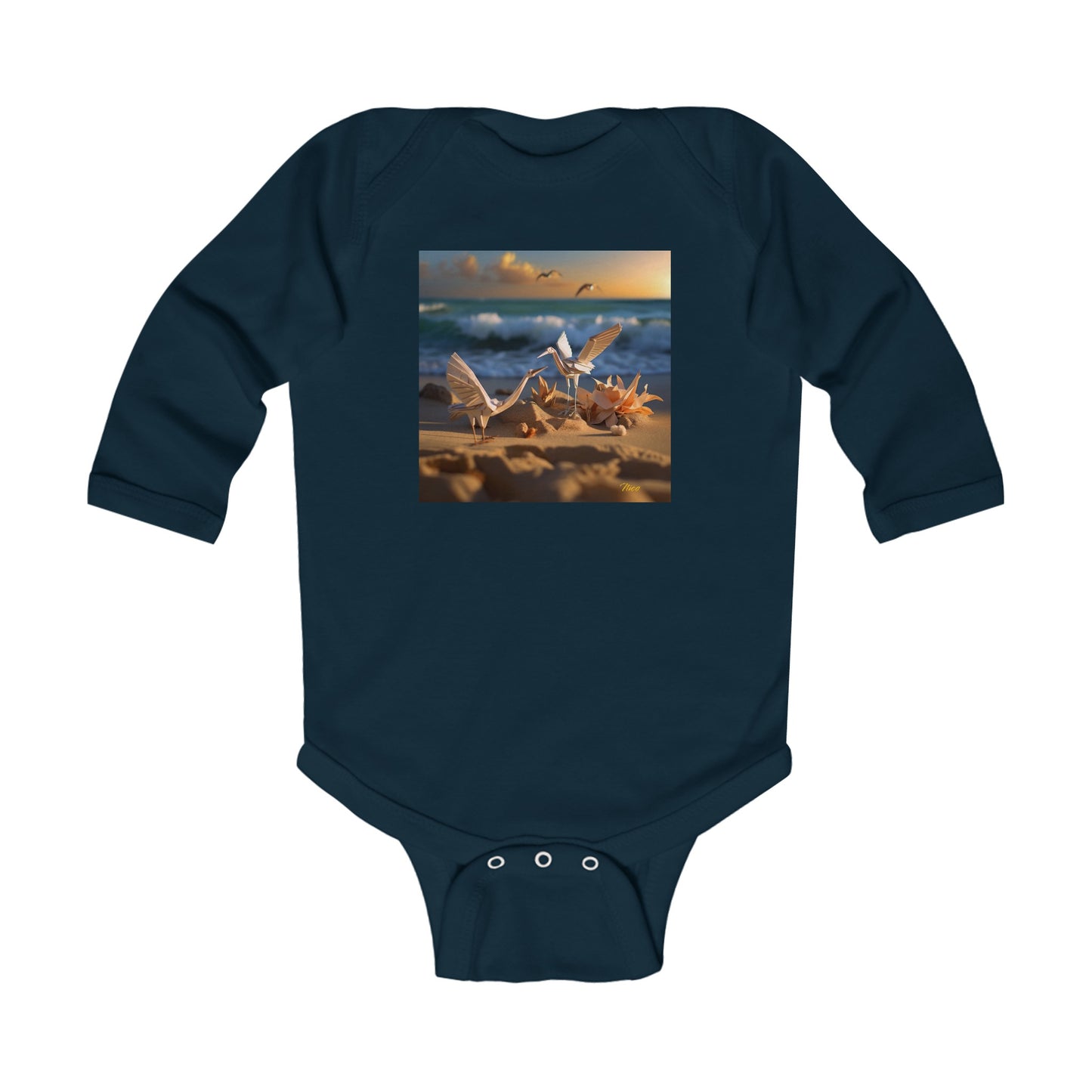 By The Seaside Series Print #3 Infant Long Sleeve Bodysuit